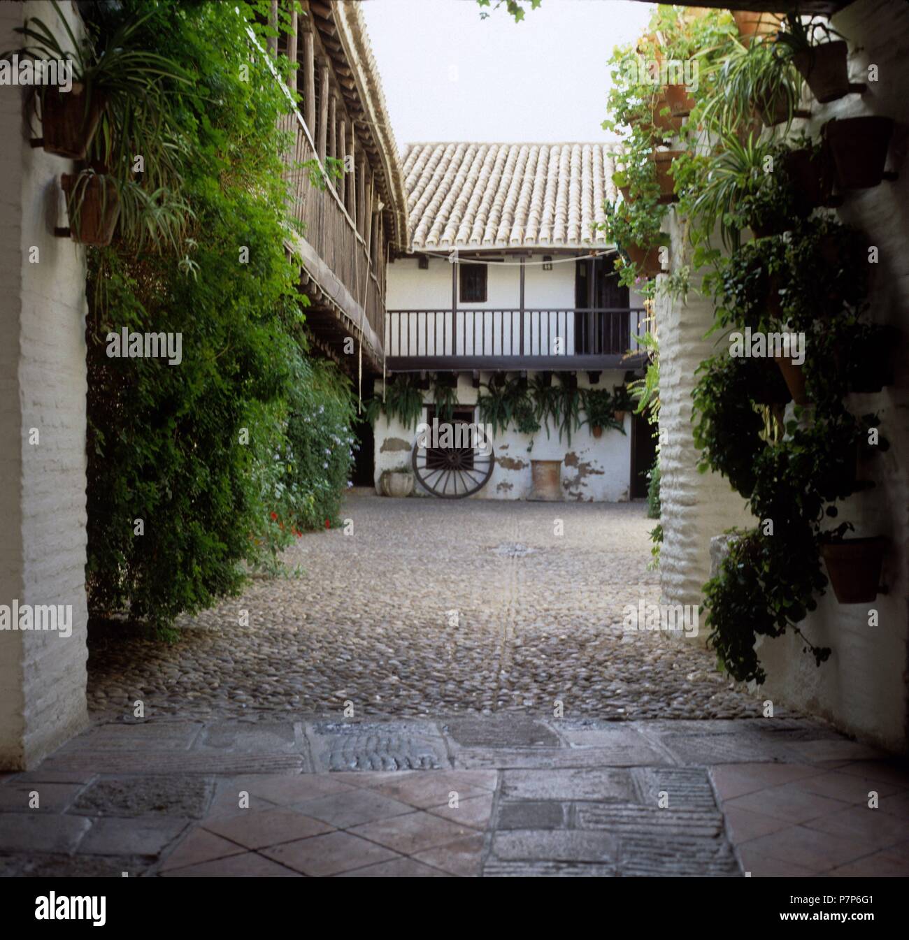 PENSION Del Potro. PATIO INTÉRIEUR. CORDOBA, ESPAÑA. Banque D'Images