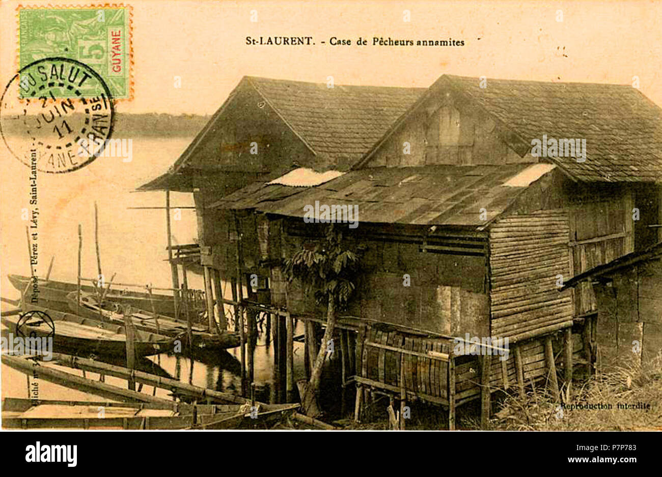 PL 315 cas de pêcheurs à Saint-Laurent-du-Maroni Banque D'Images