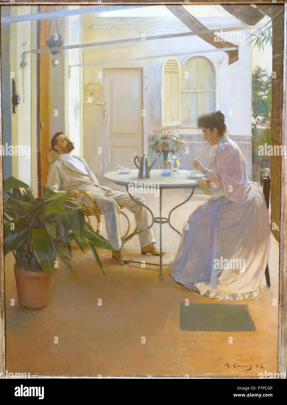 204 intérieur à l'extérieur par Ramon Casas i Carbo, AD 1892, huile sur toile - Museo Nacional Centro de Arte Reina Sofía - DSC08746 Banque D'Images