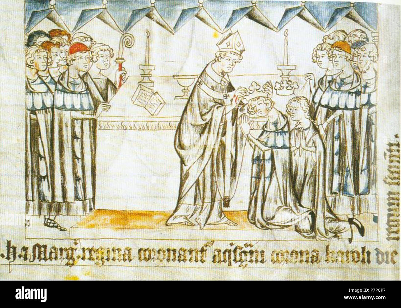 11 Aachener Krönung Heinrichs VII. und von Margaretes Brabant Flamand Banque D'Images