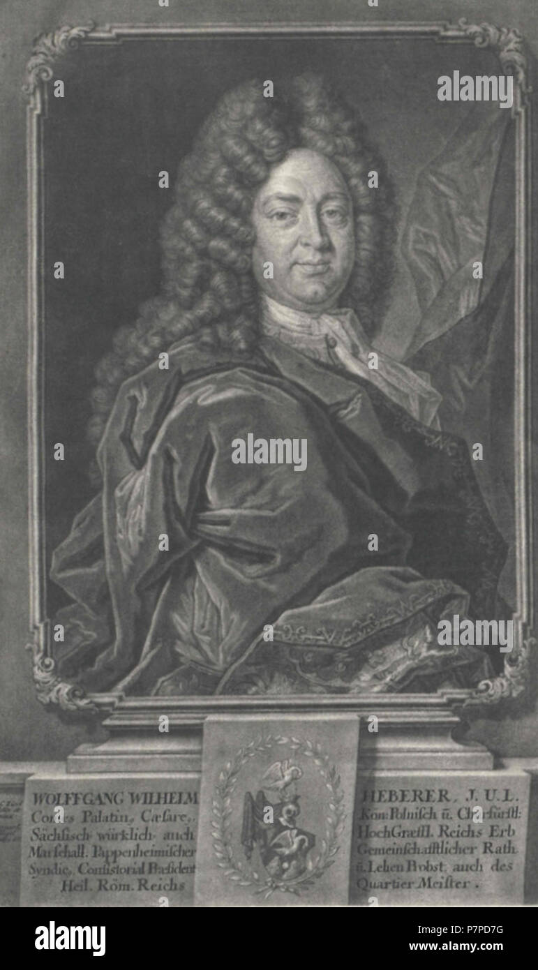 Deutsch : Heberer, Wolfgang Wilhelm (ca.1675 - 1721), Königl.-polnischer und Kurfürstlich.-Hofgräflicher Pappenheimischer und an der Oper, Rat, Syndicus Konsistorialpräsident u. Lehensprobst Reichsquartiermeister sowie des Heiligen Römischen Reichs . nicht bekannt vor 188 HebererWW , 1721 Banque D'Images