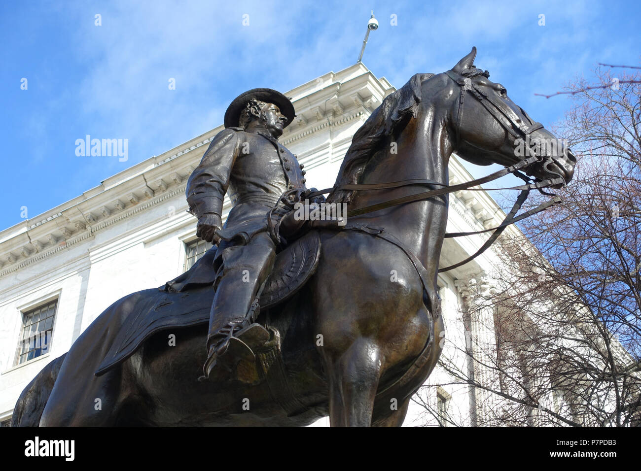 Anglais : le général Joseph Hooker par Daniel Chester French - en dehors de la Massachusetts State House, Boston, Massachusetts, USA. 26 décembre 2014, 12:57:23 169 le général Joseph Hooker par Daniel Chester French - Boston, MA - DSC05465 Banque D'Images
