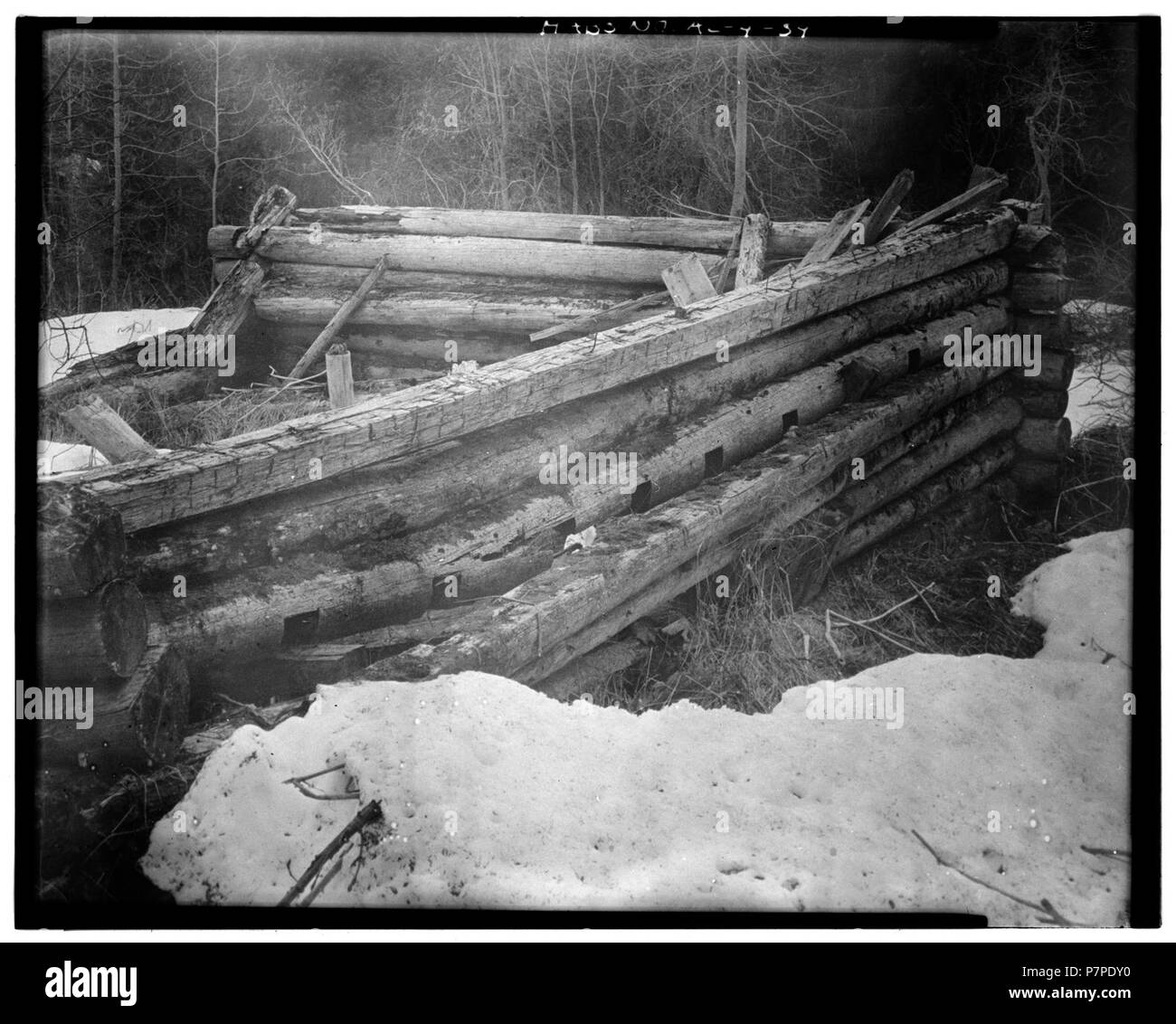 34. Grange, solives de plafond, CONNECTEZ-VOUS SUR CRANTAGE (bâtiment P) - piste Dalton Post, Mile 40, route de Haines, Haines, Haines, Boro - Banque D'Images