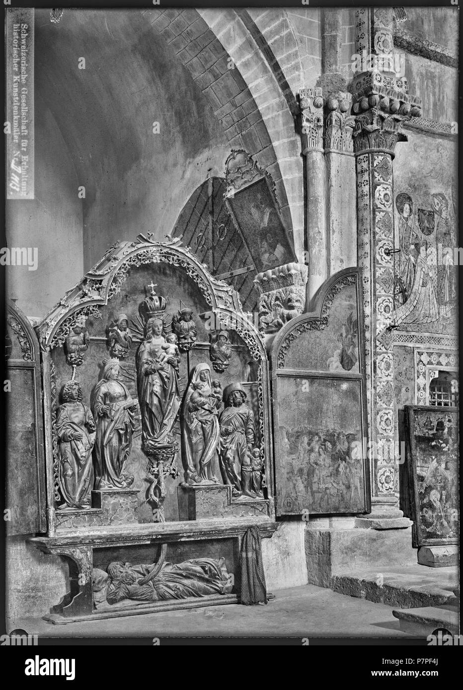 82 CH-NB - Sion, Basilique de Valère, vue partielle intérieure - Collection Max van Berchem - EAD-8641 Banque D'Images