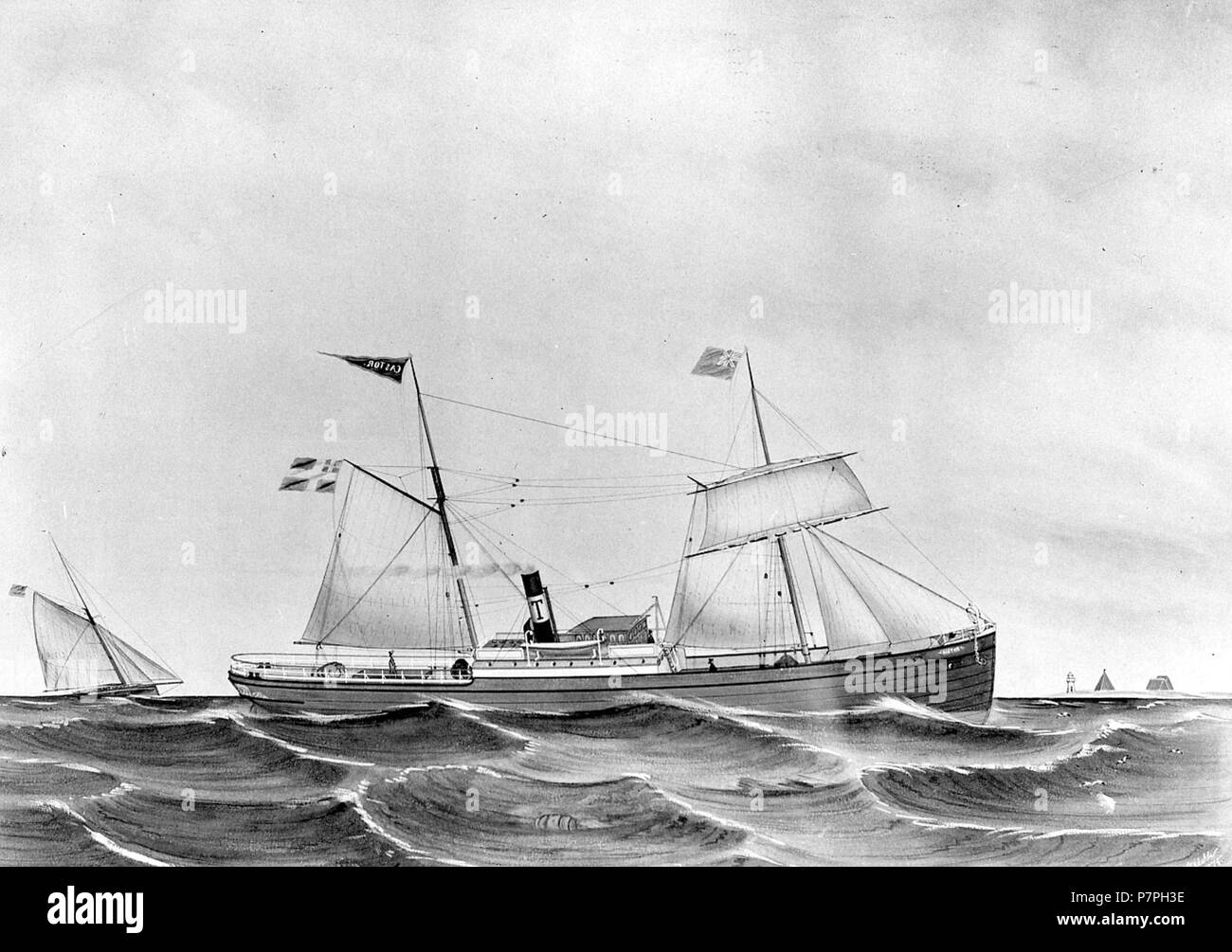 156 Fartygsporträtt-Lastskonertriggat ångfartyg, Hultsfredsfestivalen museet - - ID 006 Banque D'Images