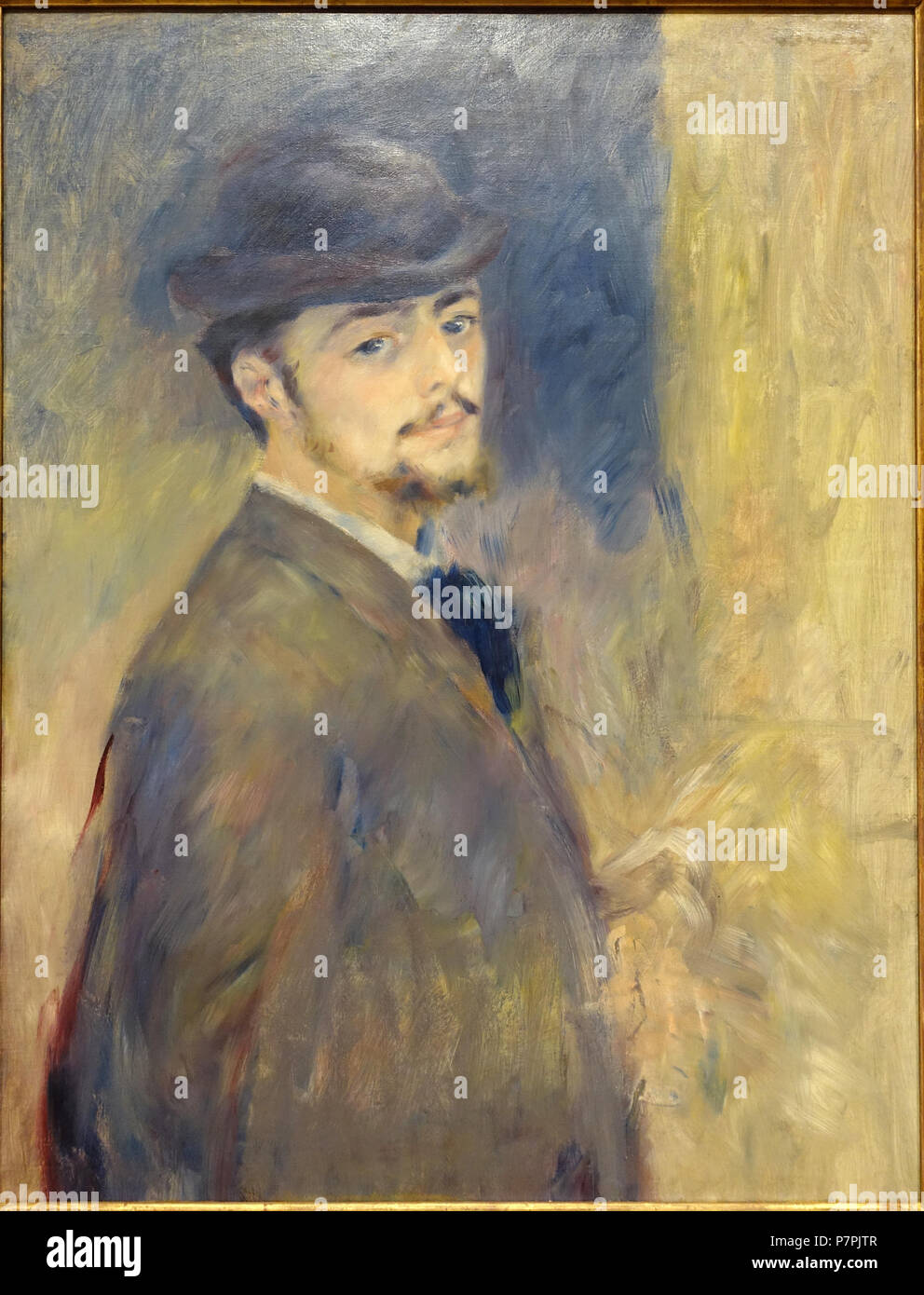 Anglais : Exposition dans le Fogg Art Museum, Harvard University, Cambridge, Massachusetts, USA. Cette oeuvre est dans le car l'artiste est mort il y a plus de 70 ans. 11 avril 2015, 10:24:04 Autoportrait 344 par Pierre-Auguste Renoir, 1876, huile sur toile - Fogg Art Museum, Harvard University - DSC00686 Banque D'Images