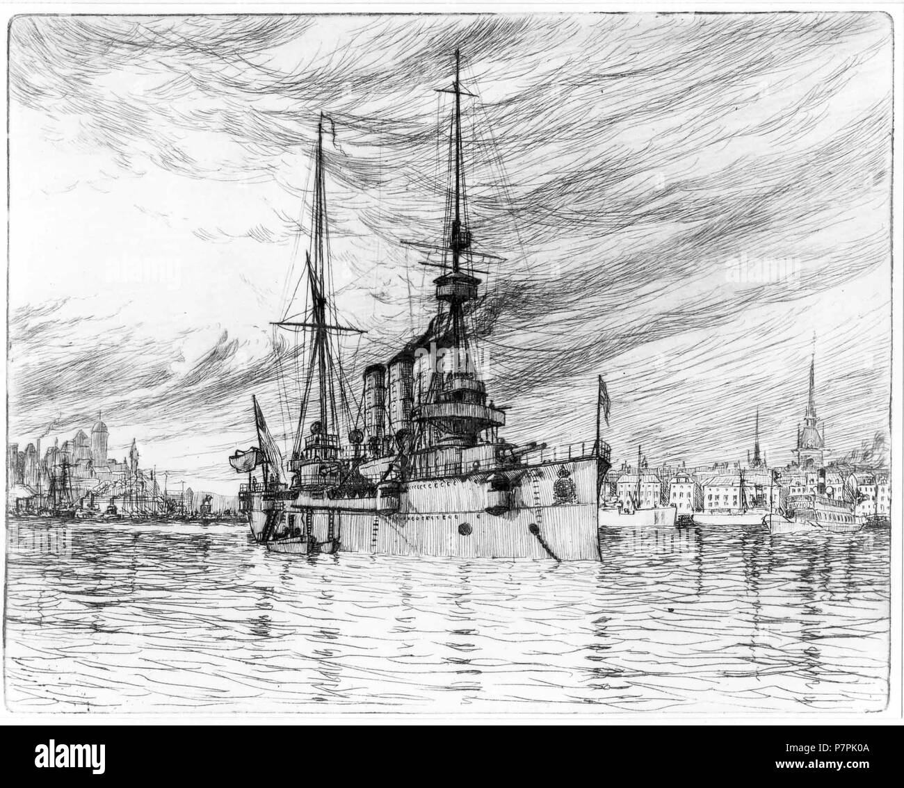 260 Marinmotiv-Kryssare på Stockholms ström Hultsfredsfestivalen museet - O - 11968 Banque D'Images