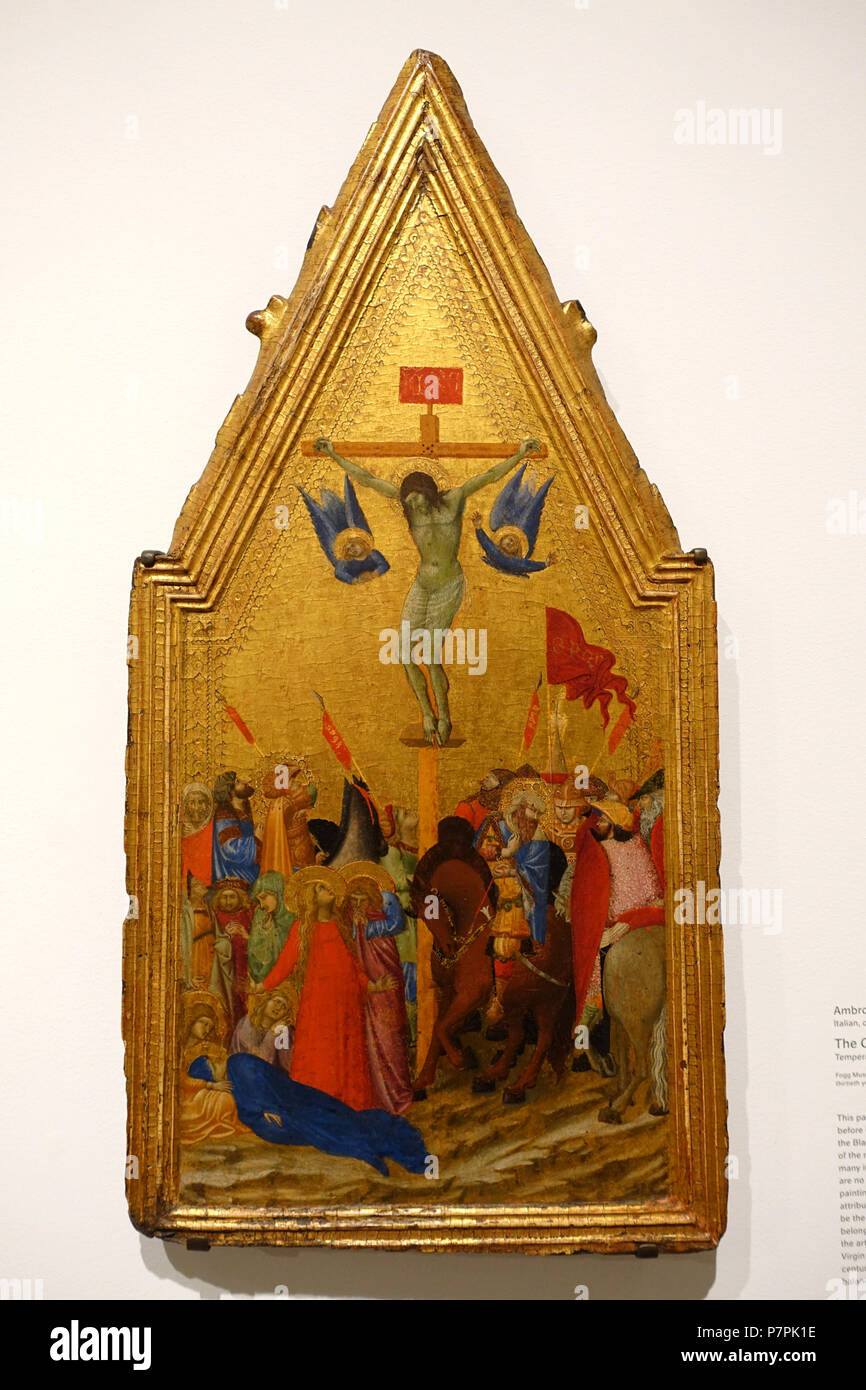 N/A. N/A 370 La Crucifixion, Ambrogio Lorenzetti, Italie, c. 1345, tempera et or sur panneau - Fogg Art Museum, Harvard University - DSC01080 Banque D'Images