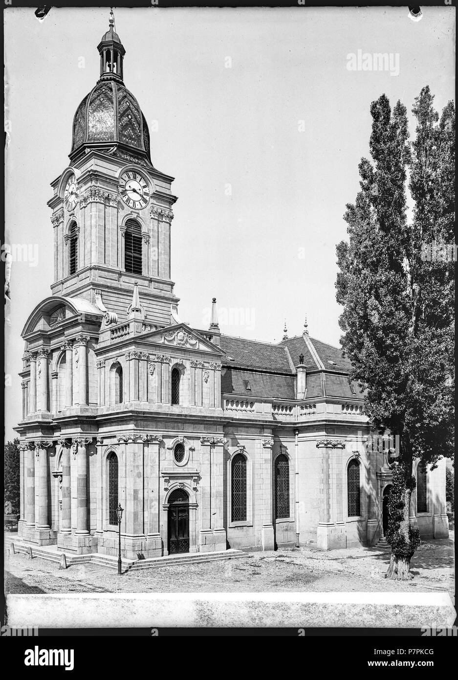 75 CH-NB - Morges, temple, vue partielle extérieure - Collection Max van Berchem - EAD) 564-7360 Banque D'Images