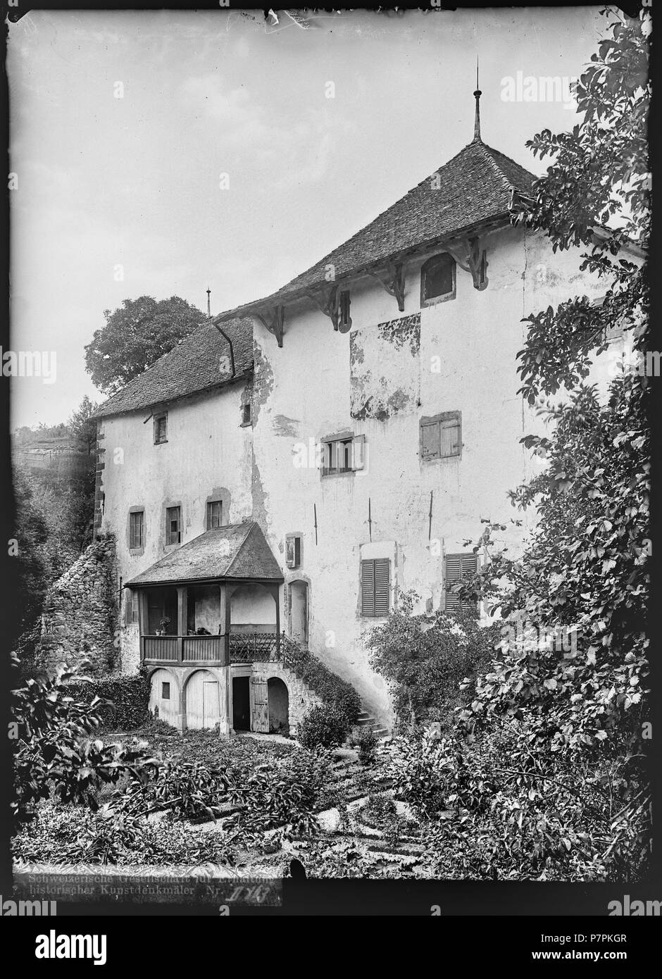 79 CH-NB - Romainmôtier, Maison du Prieur, vue d'ensemble - Collection Max van Berchem - EAD 741-7451 Banque D'Images