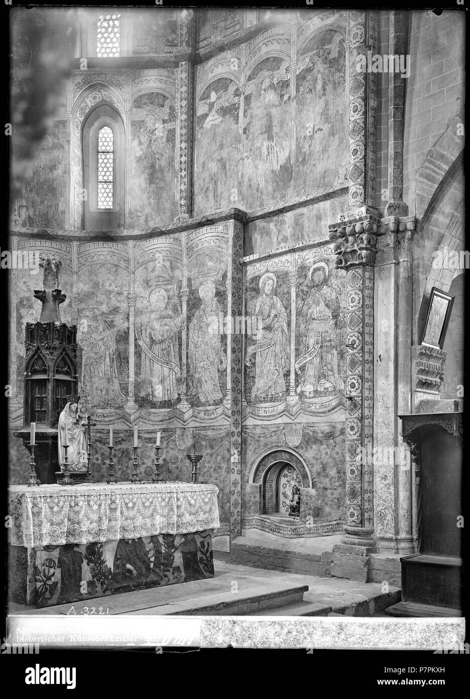82 CH-NB - Sion, Basilique de Valère, choeur, vue partielle intérieure - Collection Max van Berchem - EAD-8633 Banque D'Images