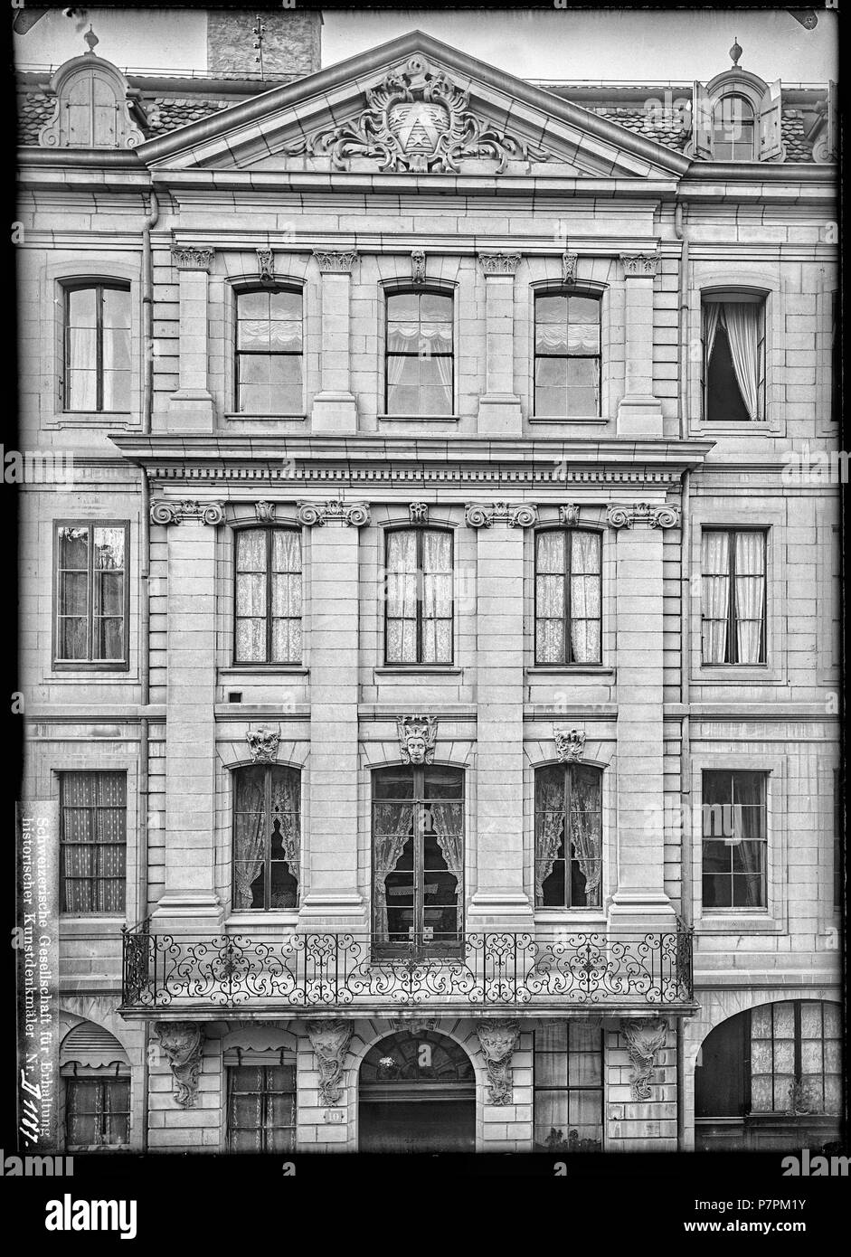 71 CH-NB - Genève, Maison Cayla, façade, vue partielle - Collection Max van Berchem - EAD-8716 Banque D'Images