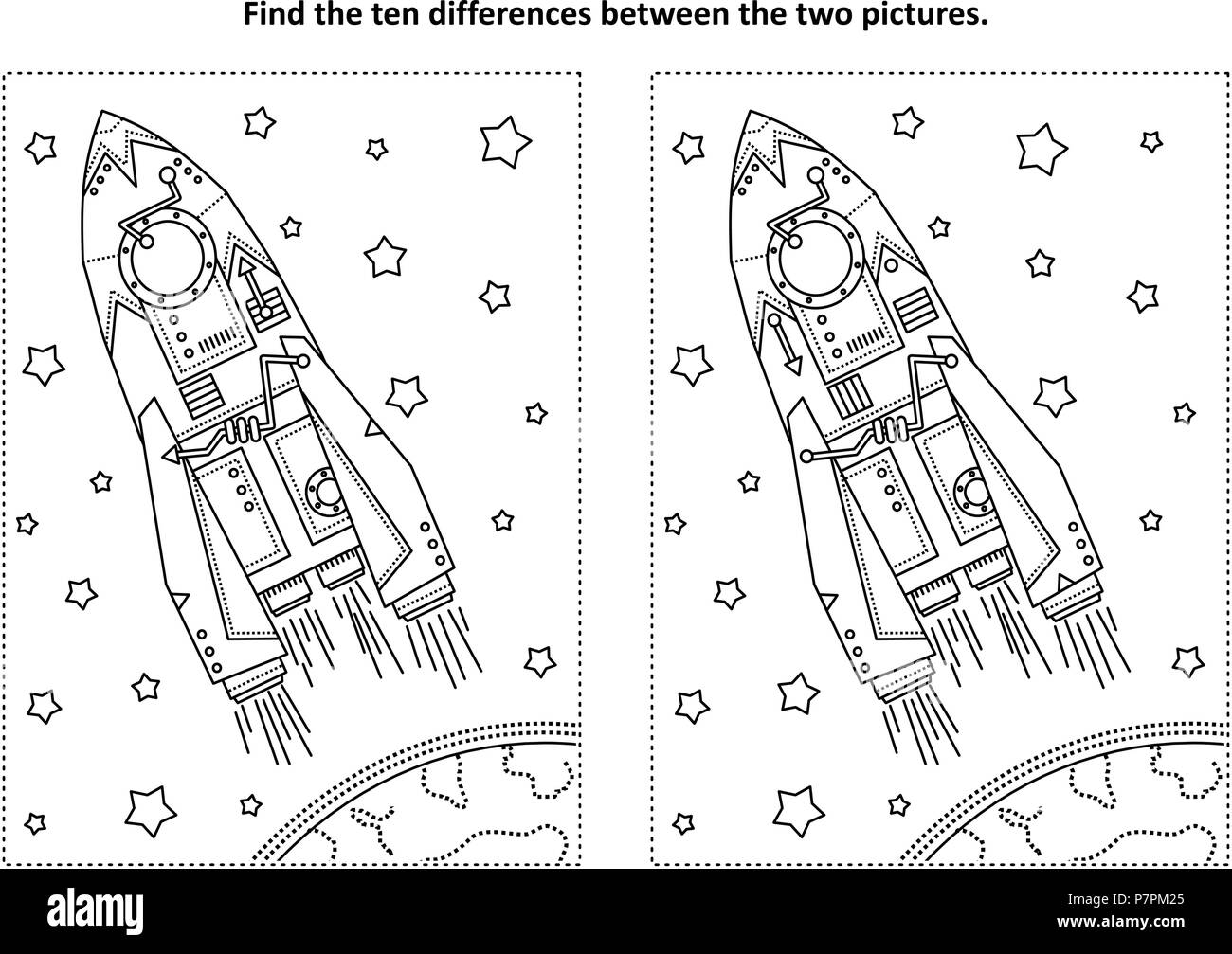 Sur le thème de l'exploration de l'espace trouver les 10 différences