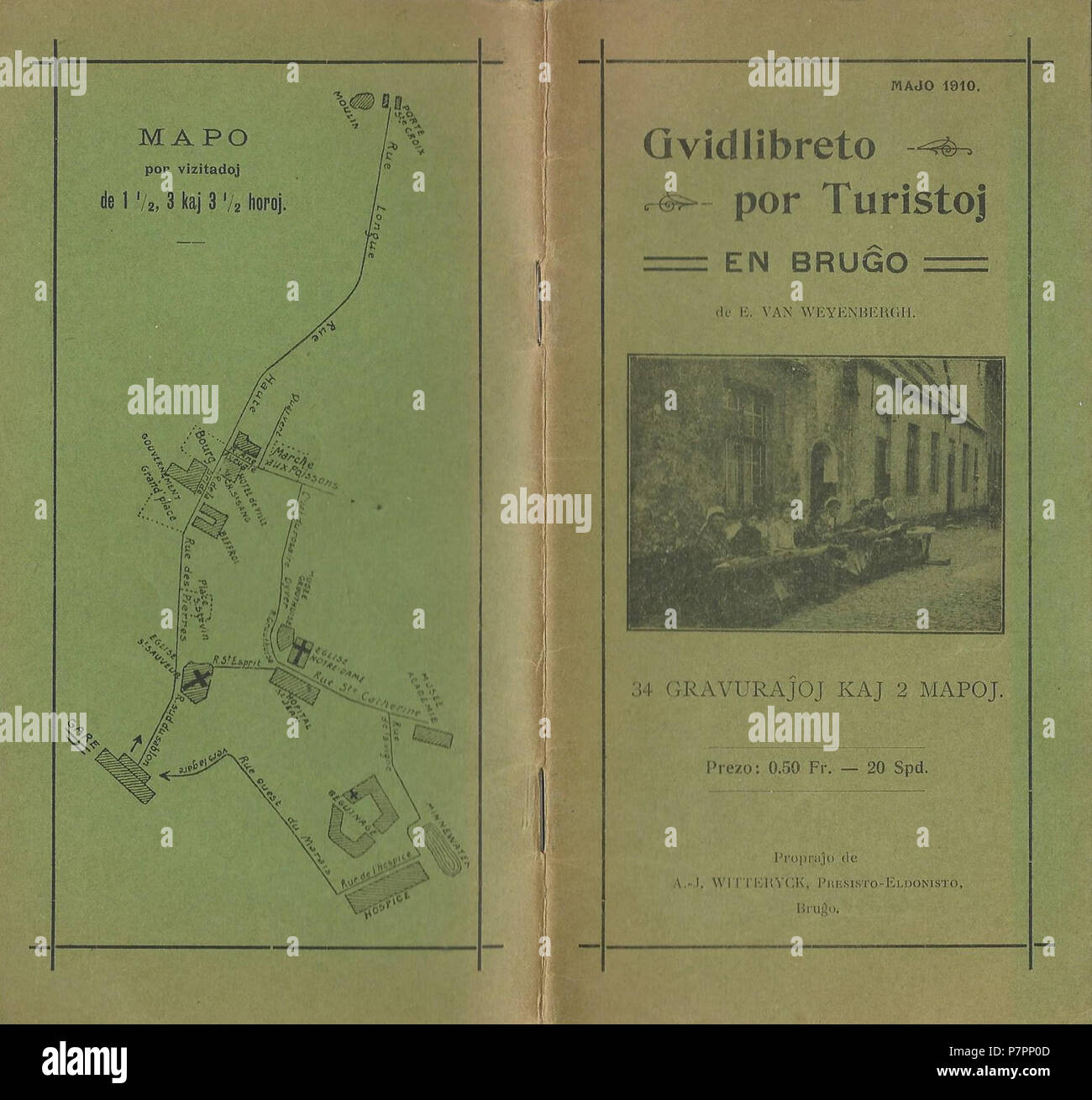 L'ESPÉRANTO : Gvidlibreto por Turistoj en Bruo . 191051910 por Turistoj Gvidlibreto Banque D'Images