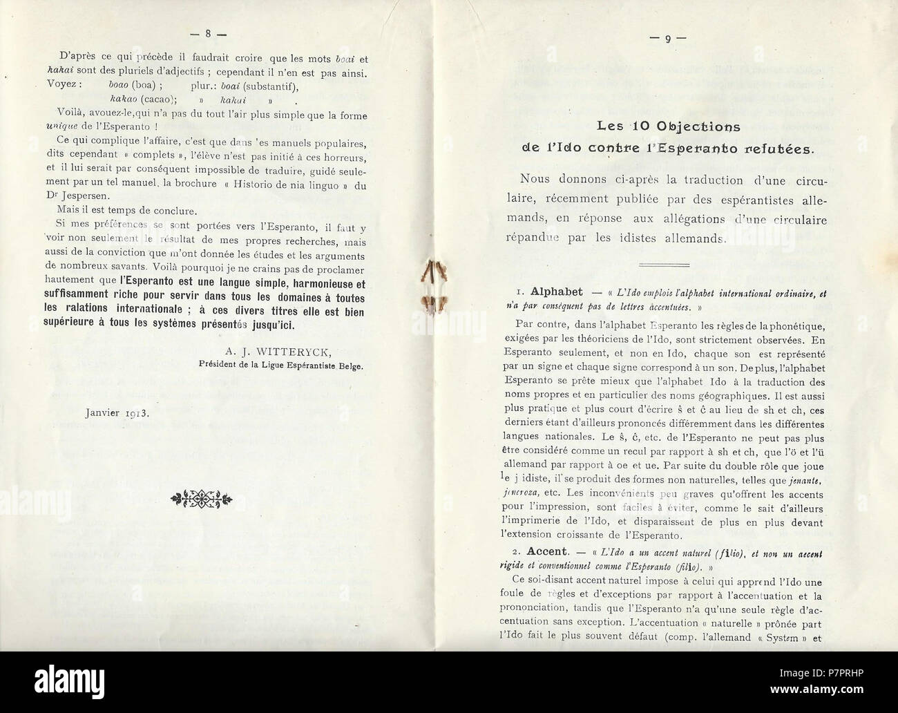 61913 Vérité Esperanto Ido 08-09 Banque D'Images