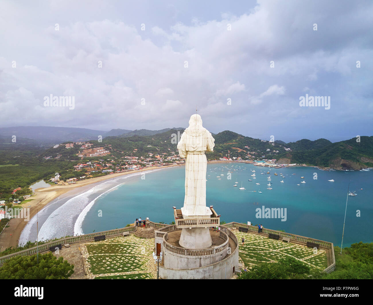 Tourisme à Nicaragua thème. Jésus christ statue à San Juan del Sur Banque D'Images