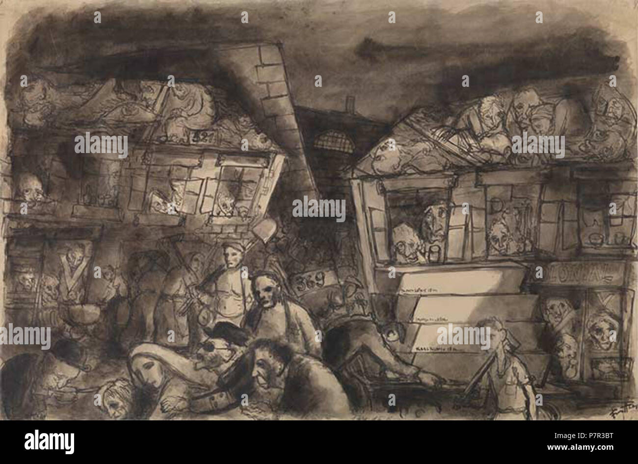 Art du ghetto de Theresienstadt . Entre 1943 et 1944 à Theresienstadt Vie 247 Banque D'Images