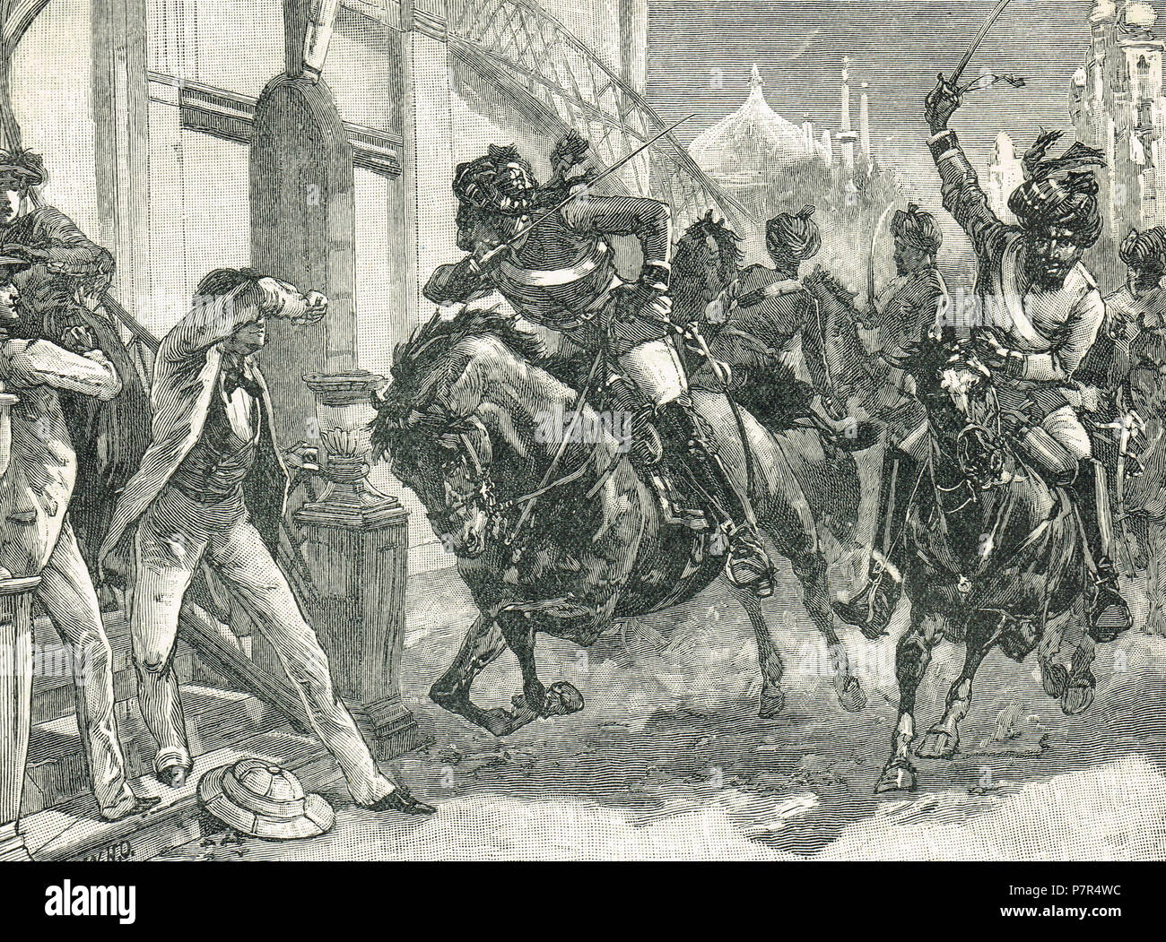 Les Cipayes rebelles à Delhi, 11 mai 1857 Banque D'Images