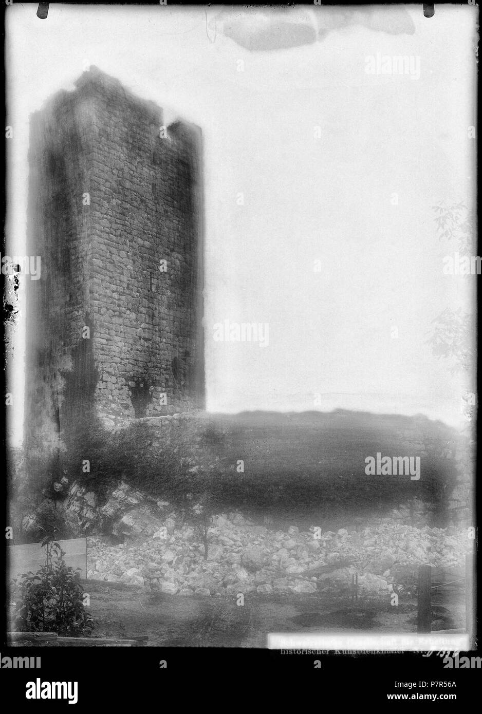 75 CH-NB - Basel, Schloss, ruine, vue partielle - Collection Max van Berchem - EAD-9454 Banque D'Images