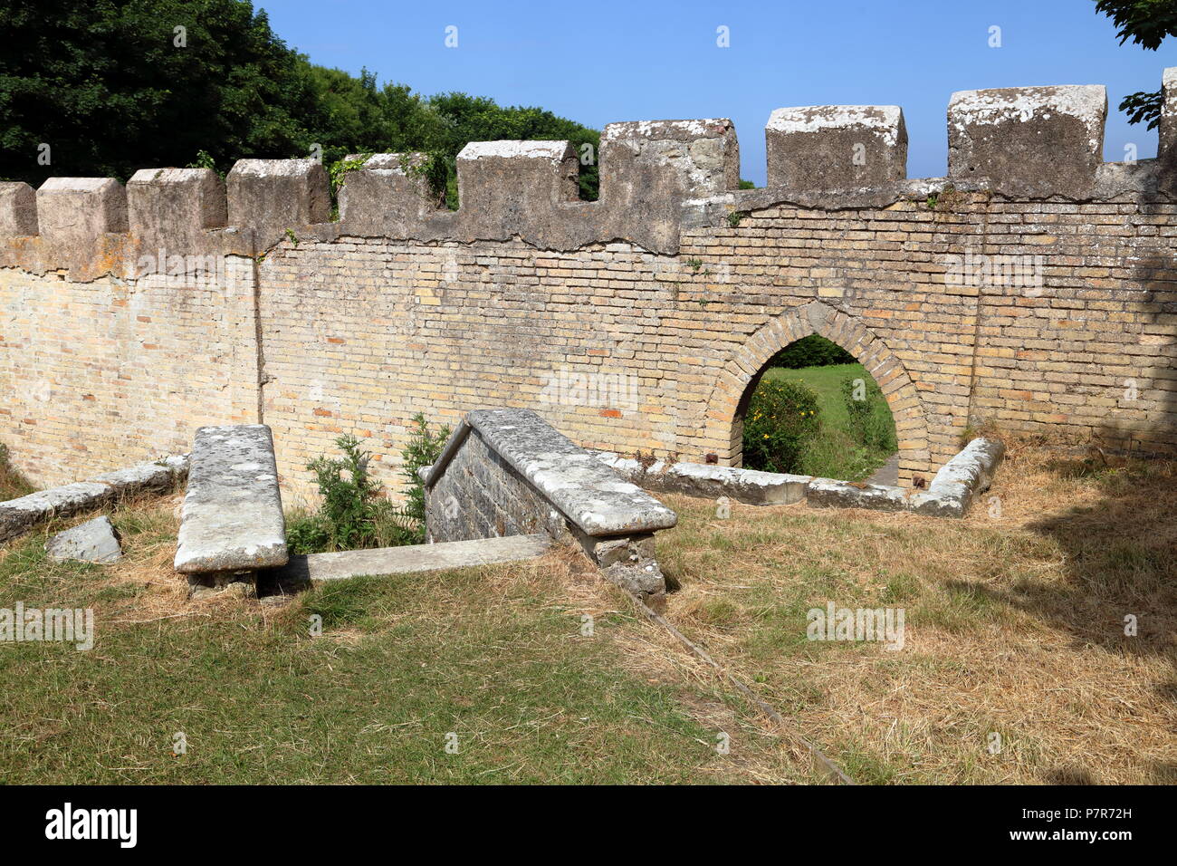 Dans les murs de la célèbre Dunraven jardins clos ci-dessous les ruines du château , ce jardin vaut bien aller voir et est ouvert à tous. Banque D'Images