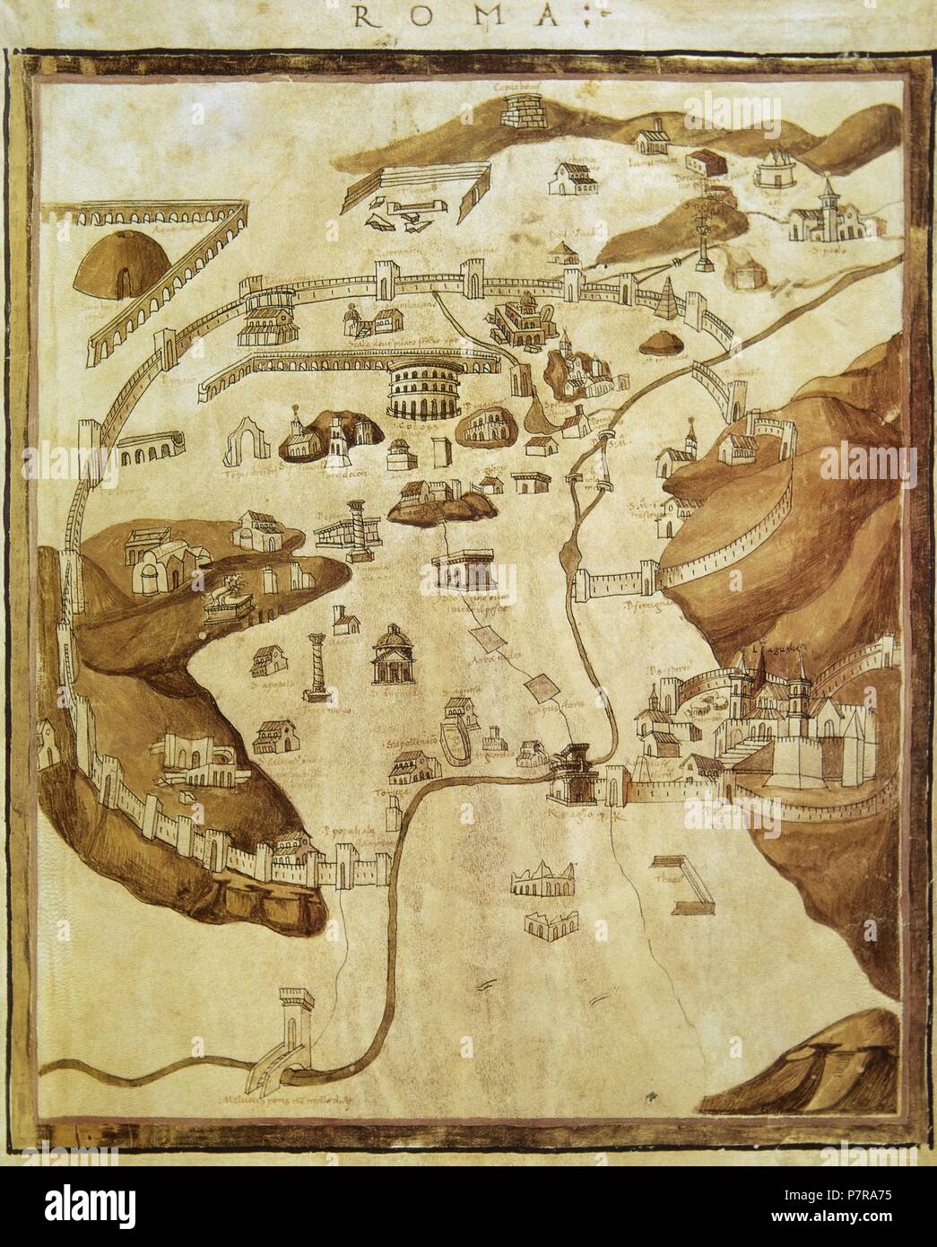 Ptolémée (100-170 AD). Greco-Egyptian astronome, géographe et astrologue. Rome. La carte, 1460. Bibliothèque du Vatican. L'Italie. Banque D'Images