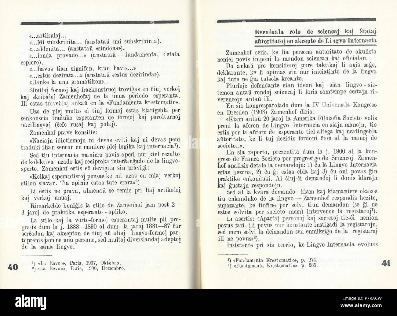 L'ESPÉRANTO : 'Zamenhof', 1929 (34-35) . 192971929 Zamenhof 40-41 Banque D'Images