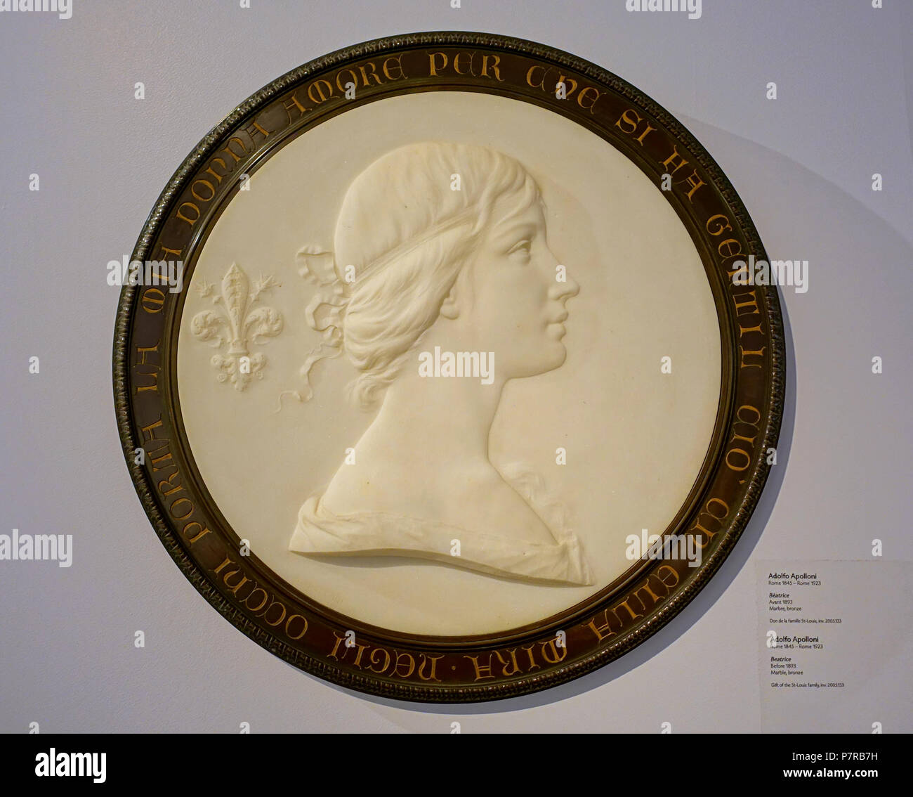 Anglais : Exposition dans le Musée des beaux-arts de Montréal - Montréal, Québec, Canada. 28 septembre 2016, 12:31:53 Beatrice 40 par Adolfo Apolloni, Rome, avant 1893, le marbre, le bronze - Musée des beaux-arts de Montréal - Montréal, Canada - DSC09331 Banque D'Images