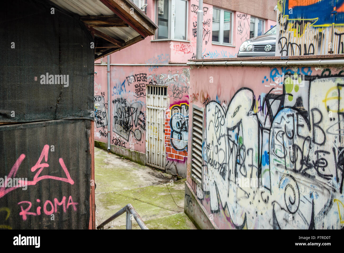 Des graffitis sur des rues de Sarajevo, Bosnie-Herzégovine Banque D'Images
