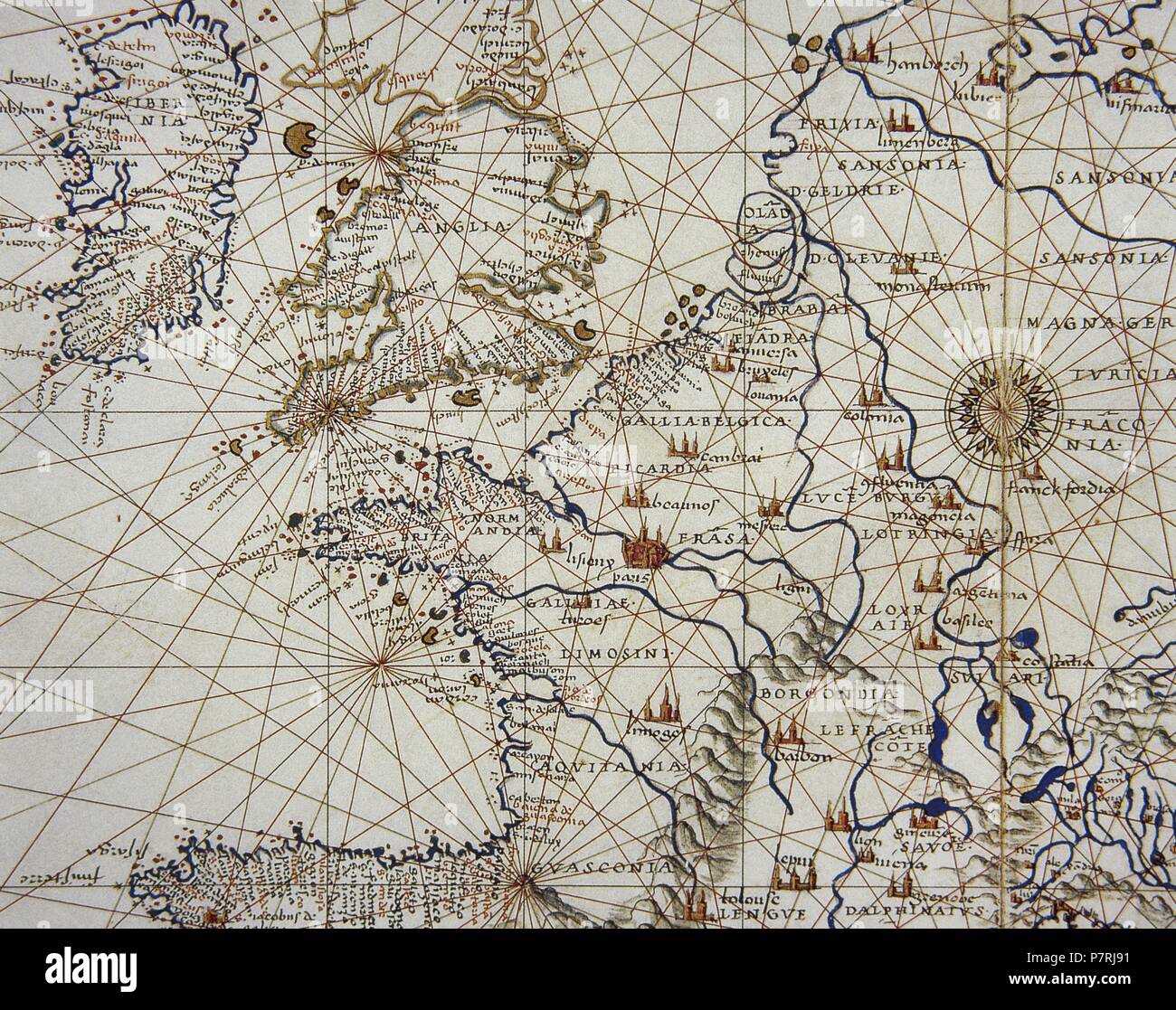 L'Europe. La carte. 15e siècle. Musée Condé. Chantilly. La France. Banque D'Images