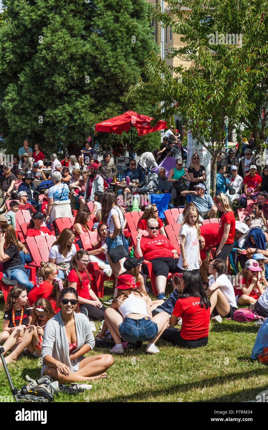 Une piscine devant un auditoire un spectacle à la fête du Canada 2018 à Steveston (Colombie-Britannique) Banque D'Images