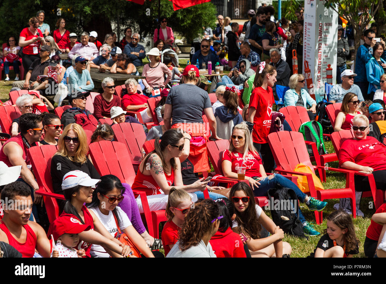 Une piscine devant un auditoire un spectacle à la fête du Canada 2018 à Steveston (Colombie-Britannique) Banque D'Images