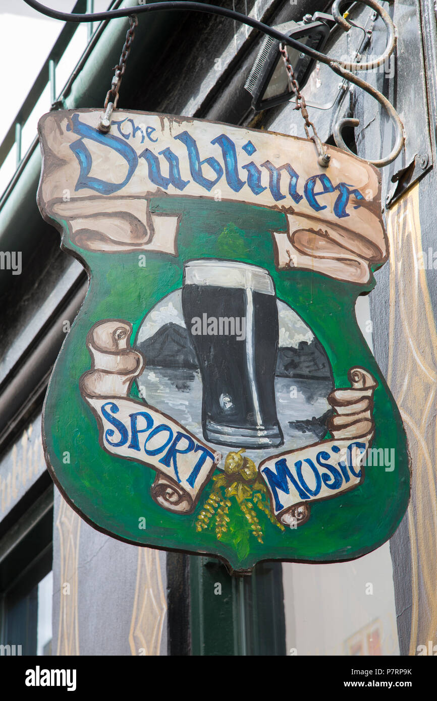 Enseigne De Pub Irlandaise Personnalisée - Métal Rond Vert - Déco Saint-Patrick
