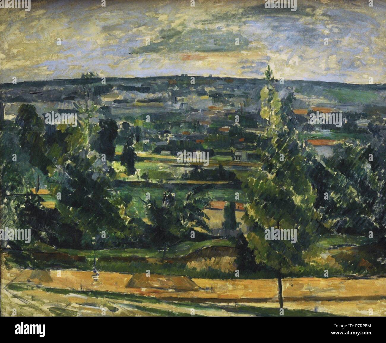 Paul Cézanne (1839-1906). Le peintre français. Paysage près de Melun, ca.1879. Galerie nationale. Oslo. La Norvège. Banque D'Images
