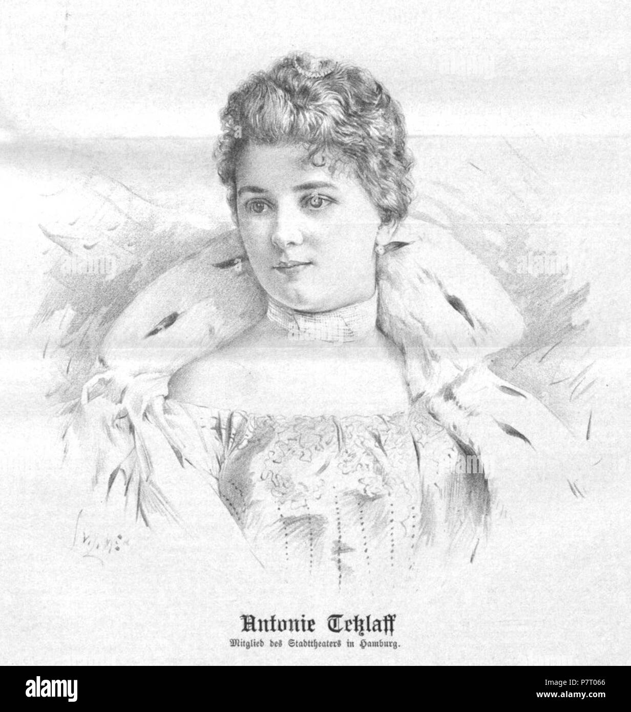 Anglais : Portrait de Toni (Antonie) Tetzlaff (1871-1947), actrice de cinéma allemande. 21 avril 1897 24 Antonie Tetzlaff 1897 Vilimek Banque D'Images