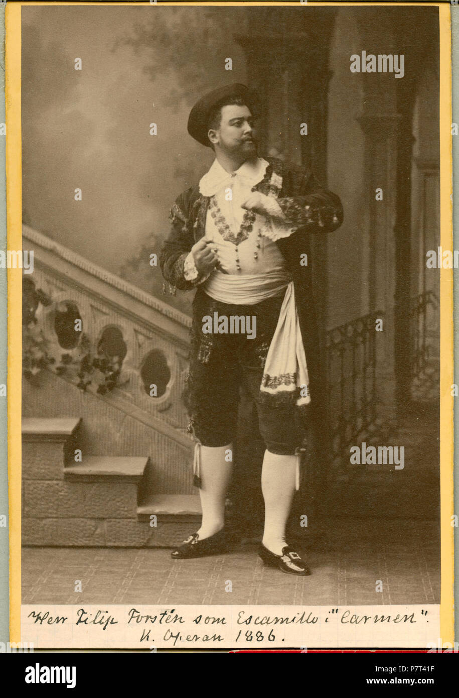 Filip Forstén som Escamillo je Carmen, Kungliga Operan 1886 rollporträtt 159 Filip Forstén, - le symbole - H3 036 Banque D'Images