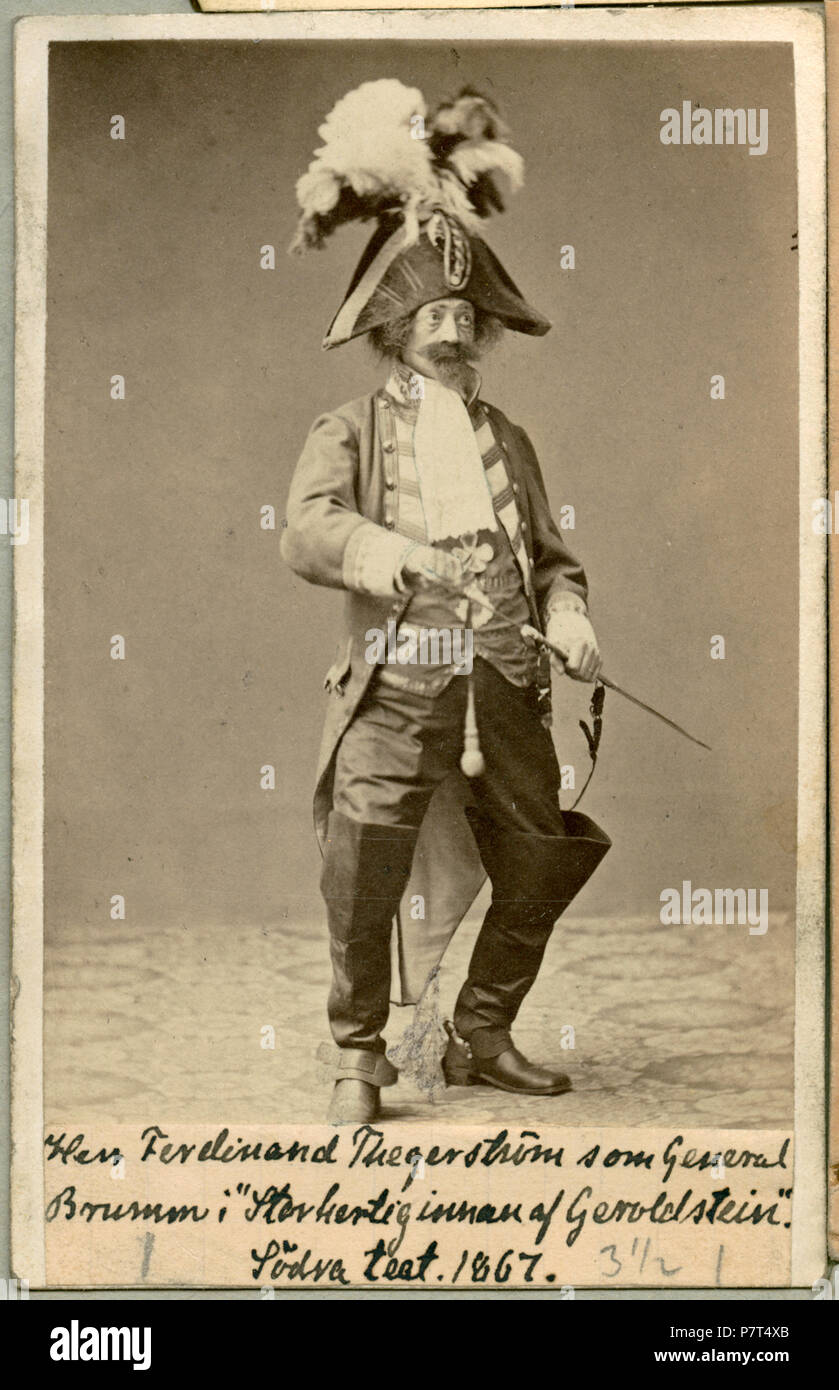 Ferdinand Thegerström som Brumm Général Storhertiginnan j af Gerolstein, Södra teatern 1867 rollporträtt 158 Ferdinand Thegerström, - le symbole - H8 116 Banque D'Images