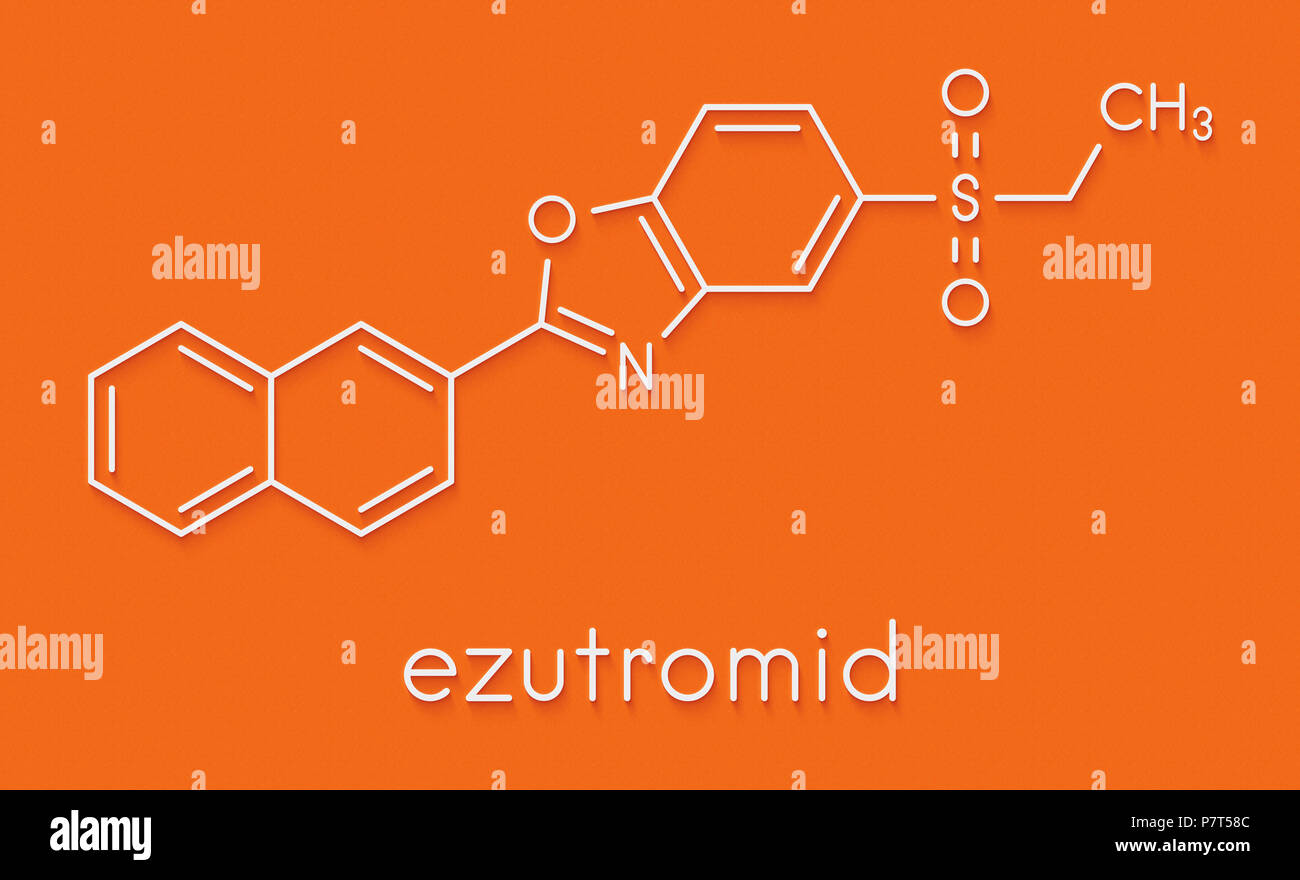 Ezutromid Duchene muscular dystrophy molécule pharmaceutique. Activateur de l'utrophine. Formule topologique. Banque D'Images