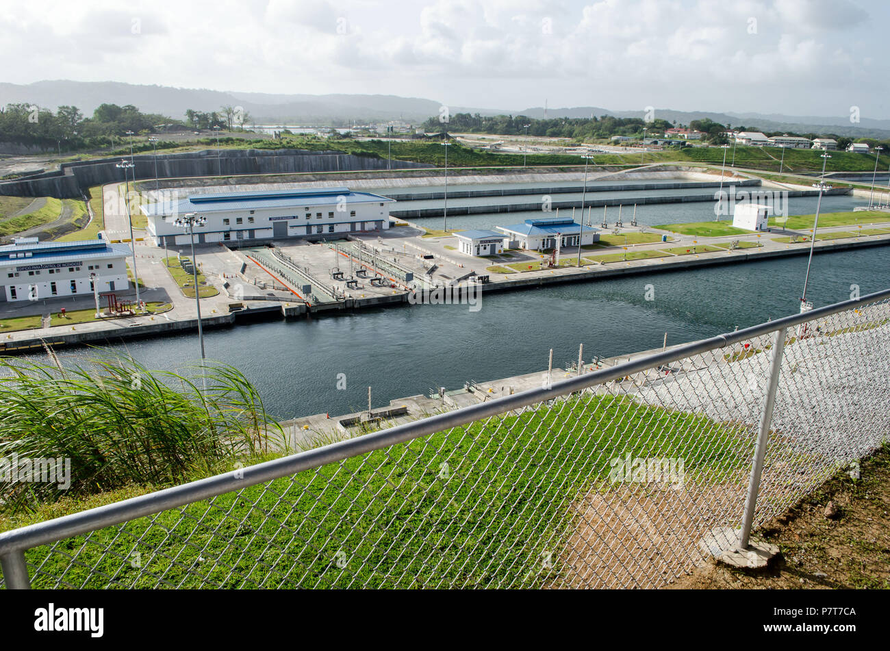 Vue de l'Agua Clara Locks du Centre d'accueil Banque D'Images