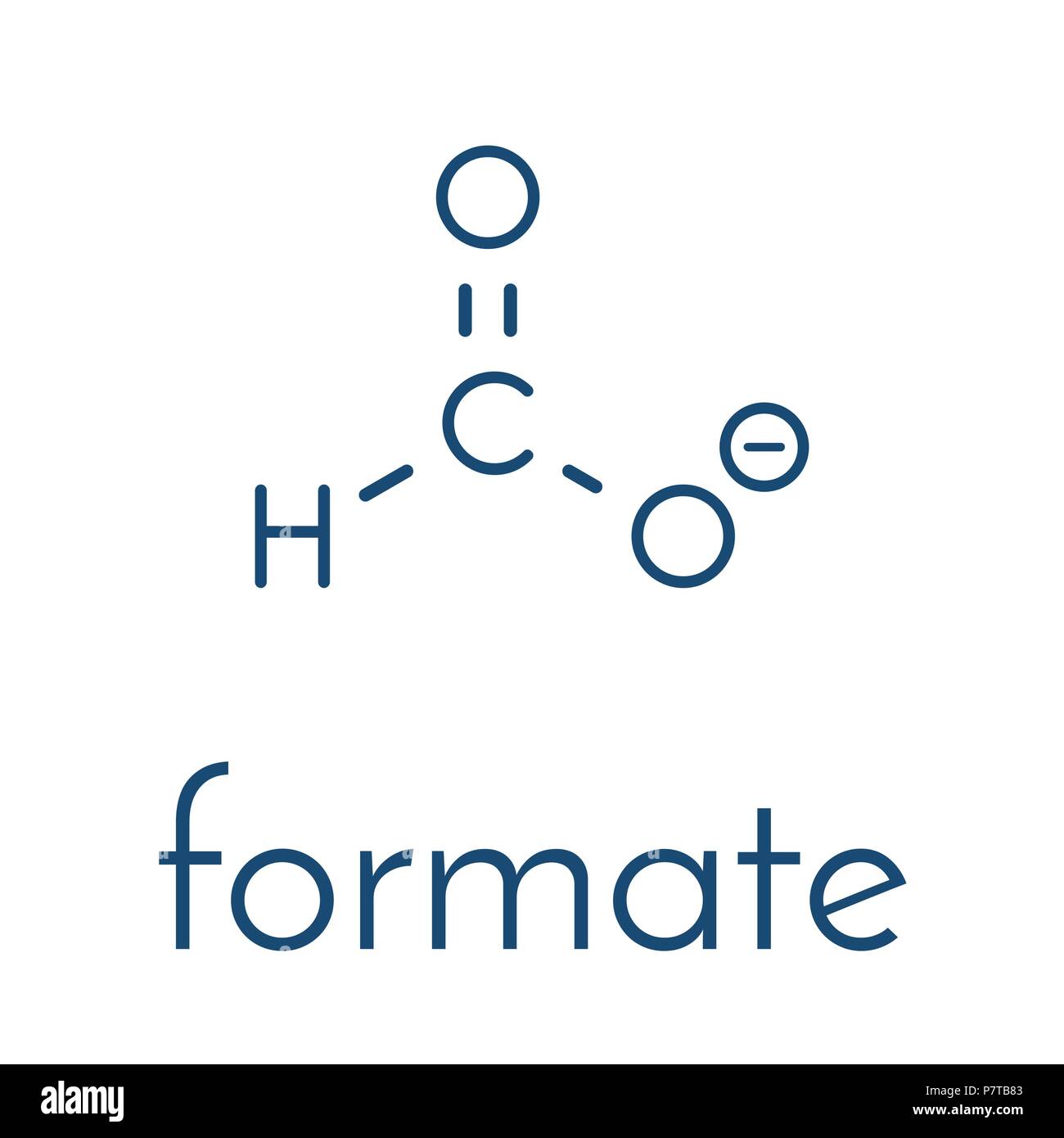 L'anion formiate, structure chimique. Formule topologique. Illustration de Vecteur