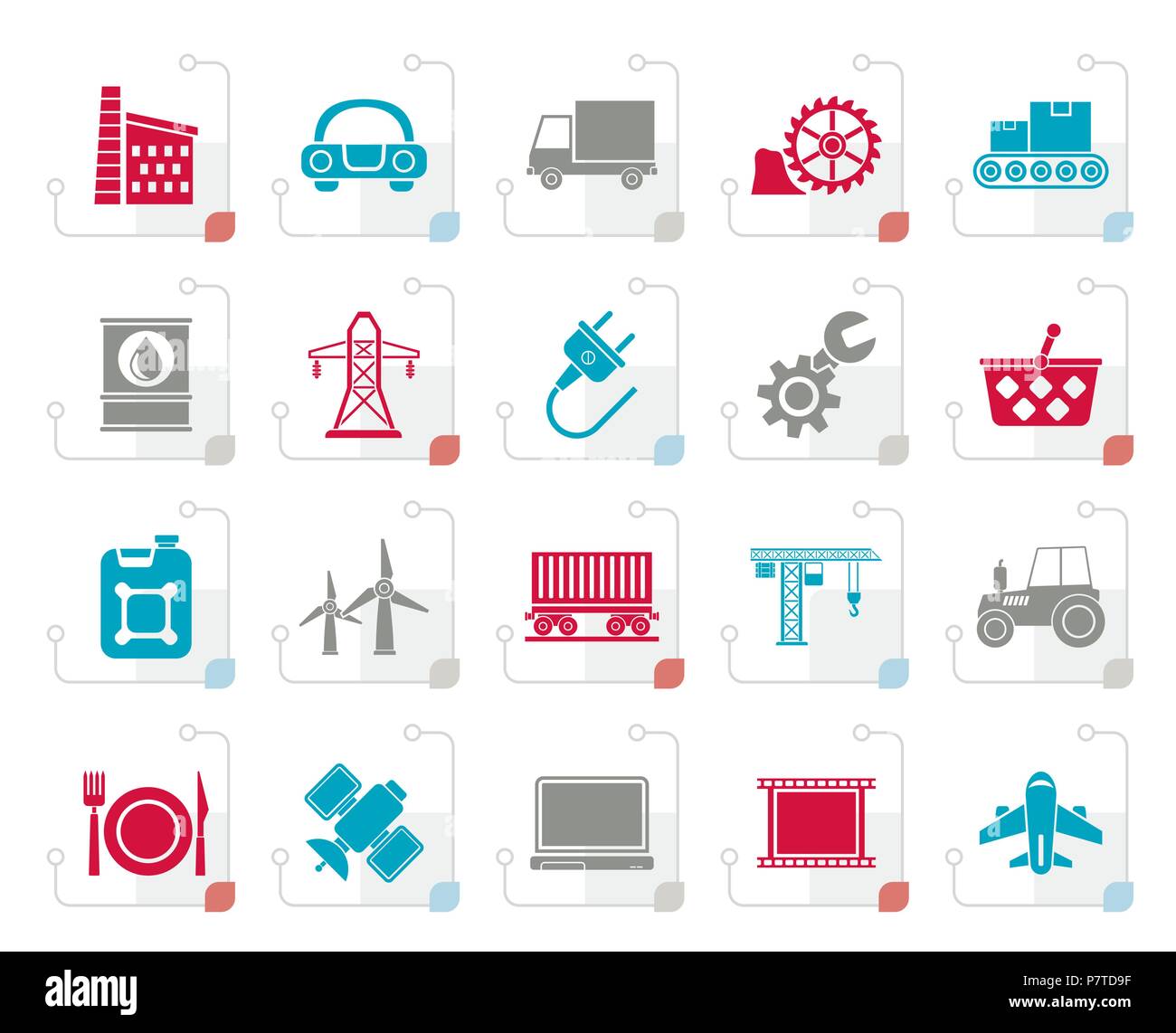 Icônes stylisées d'affaires et l'industrie - vector icon set Illustration de Vecteur