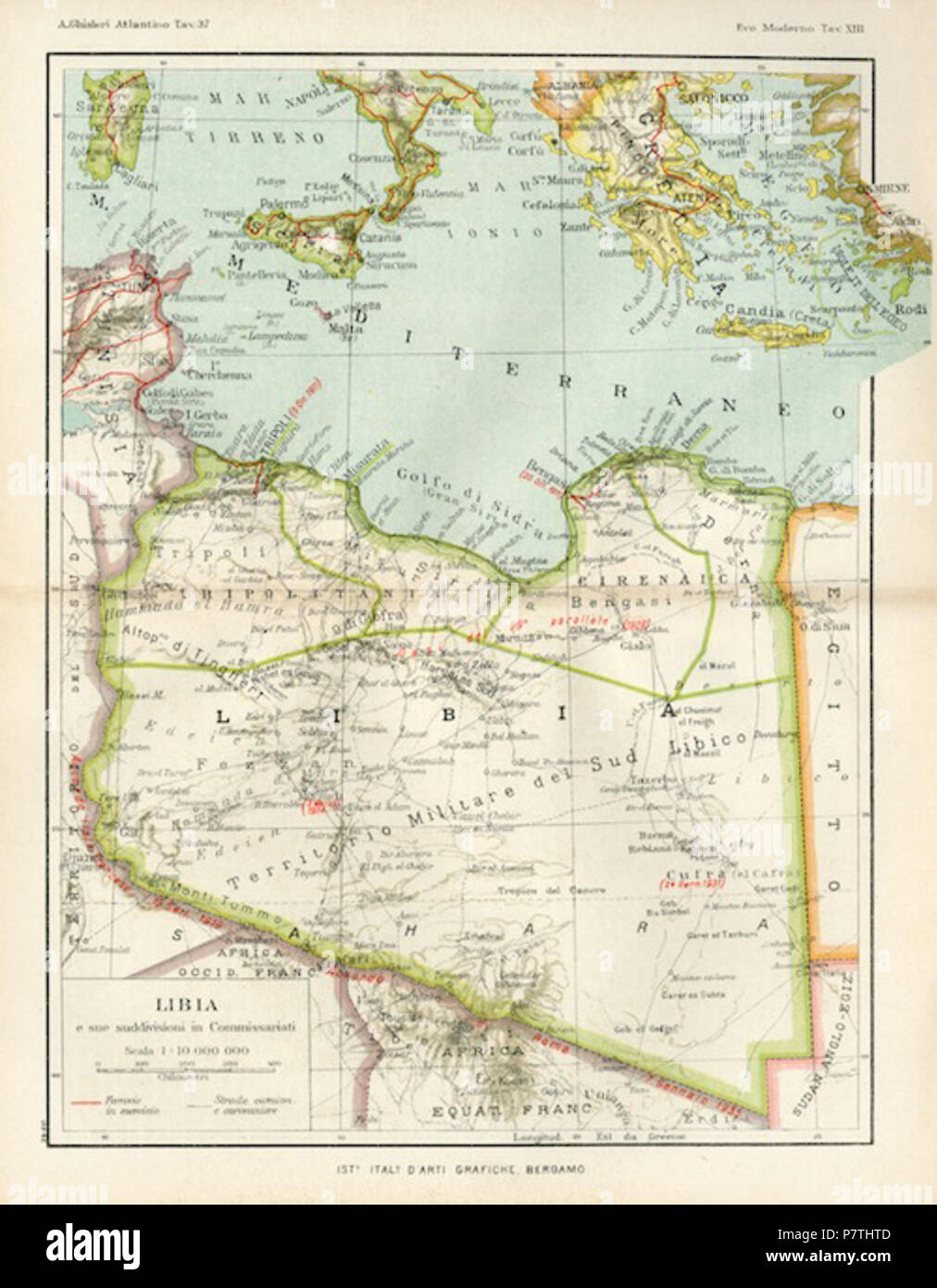 Anglais : subdivision administrative de la Libye Italienne, de 'Atlantino storico' (1938) par le prof. Arcangelo Ghisleri (1855-1938). 26 décembre 2013, 22:03:50 13 subdivision administrative de la Libye Italienne Banque D'Images