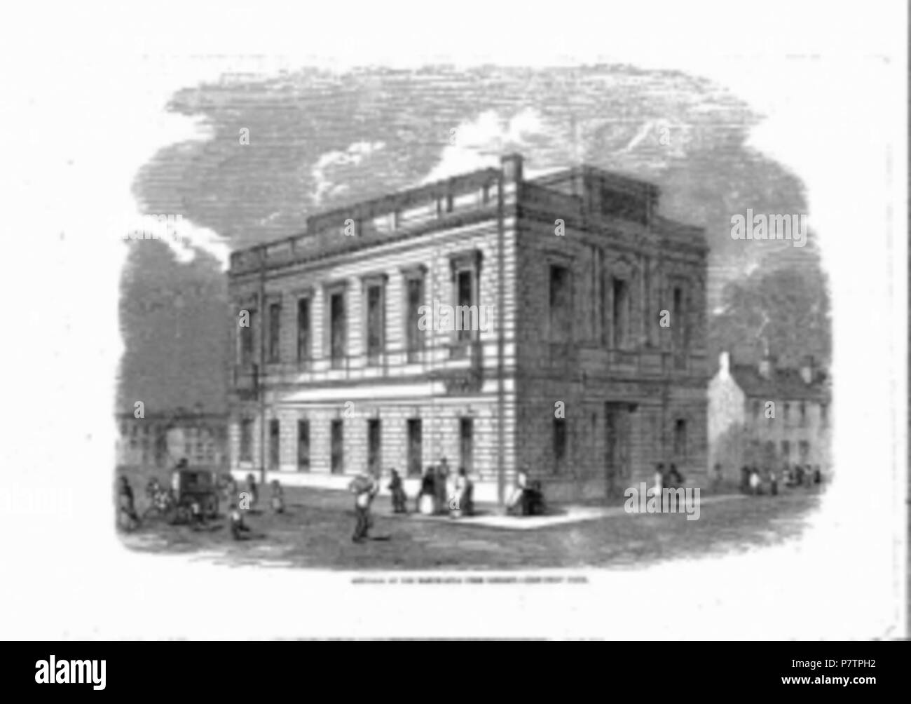 Anglais : La bibliothèque de Manchester c.1850, anciennement le Hall of Science Oweniennes, Campfield. 188959 Campfield-bibliothèque-manchester-1 300x211 Banque D'Images