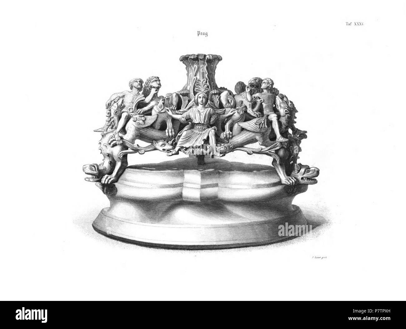 Svícnu eština : Ilustrace milánského lánku k Carla Weisse . 1 Janvier 1858 61 Carl Weiss - Leuchterfuss Veitsdome 2 St Banque D'Images