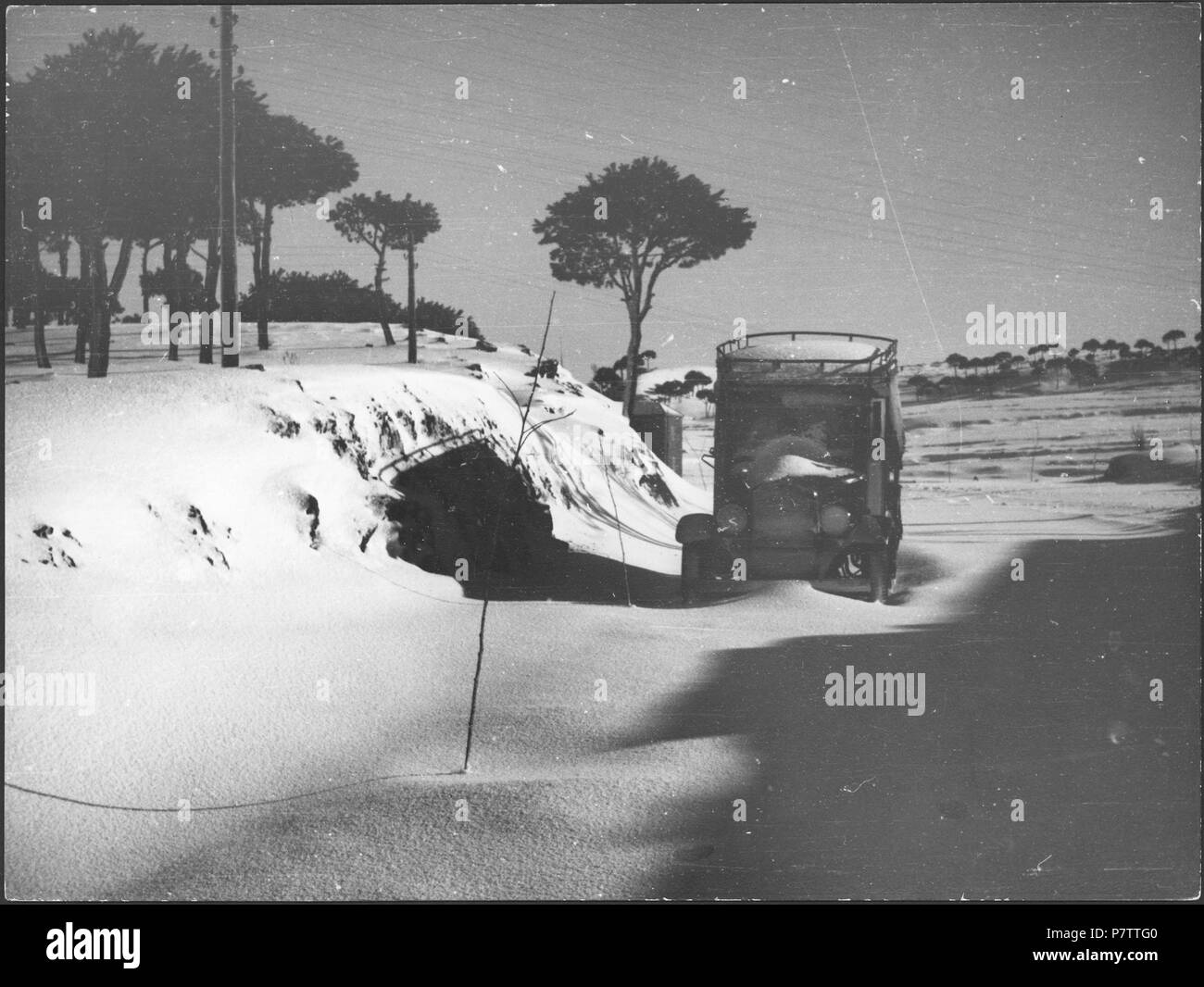 Liban, Ain Sofar : Landschaft ; Schneelandschaft. à partir de 1933 jusqu'à 1934 74 CH-NB - Liban, Ain Sofar- Landschaft - Annemarie Schwarzenbach - SLA-Schwarzenbach-A-5-03-068 Banque D'Images