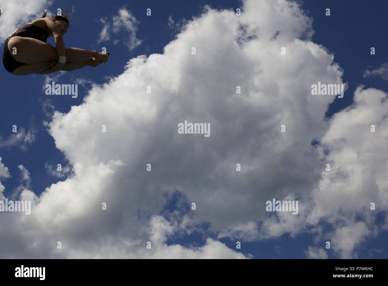 Bolzano, Italie. 07th, 2018 Juil. Xiahoui Huang de la concurrence de la Chine dans le tremplin 3m demi-finale sur deux jours de plongée au Lido de Bolzano, au cours de 24ème Grand Prix FINA à Bolzano, Italie, 07 juillet 2018. (PHOTO) Alejandro Sala/Alamy Live News Banque D'Images