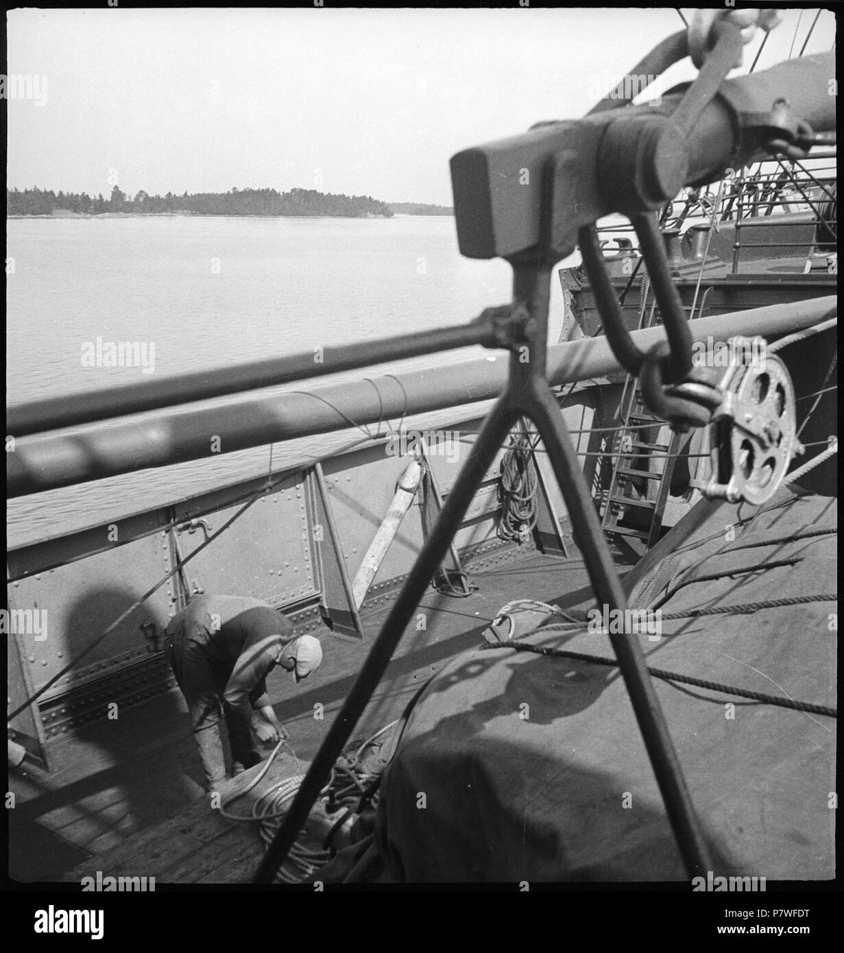 Finlande : Schiff ; Blick vom auf die Schiff Seenlandschaft. 70 juin 1937 CH-NB - rac- Schiff - Annemarie Schwarzenbach - SLA-Schwarzenbach-A-5-17-062 Banque D'Images