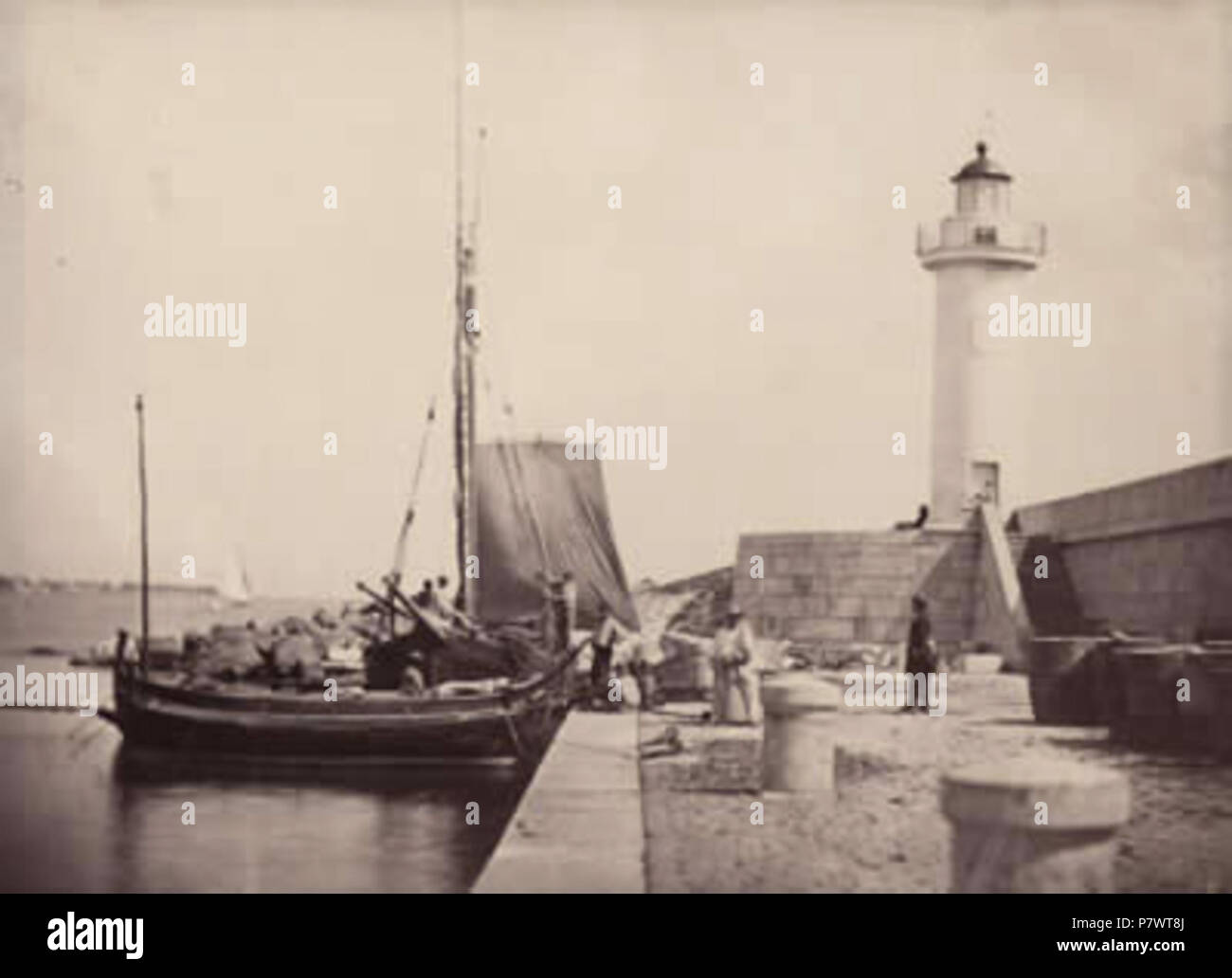 Anglais : "Le Phare au point du Mole", Cannes . 1860 89 Charles-negre-le-phare-au-point-du-mole Banque D'Images