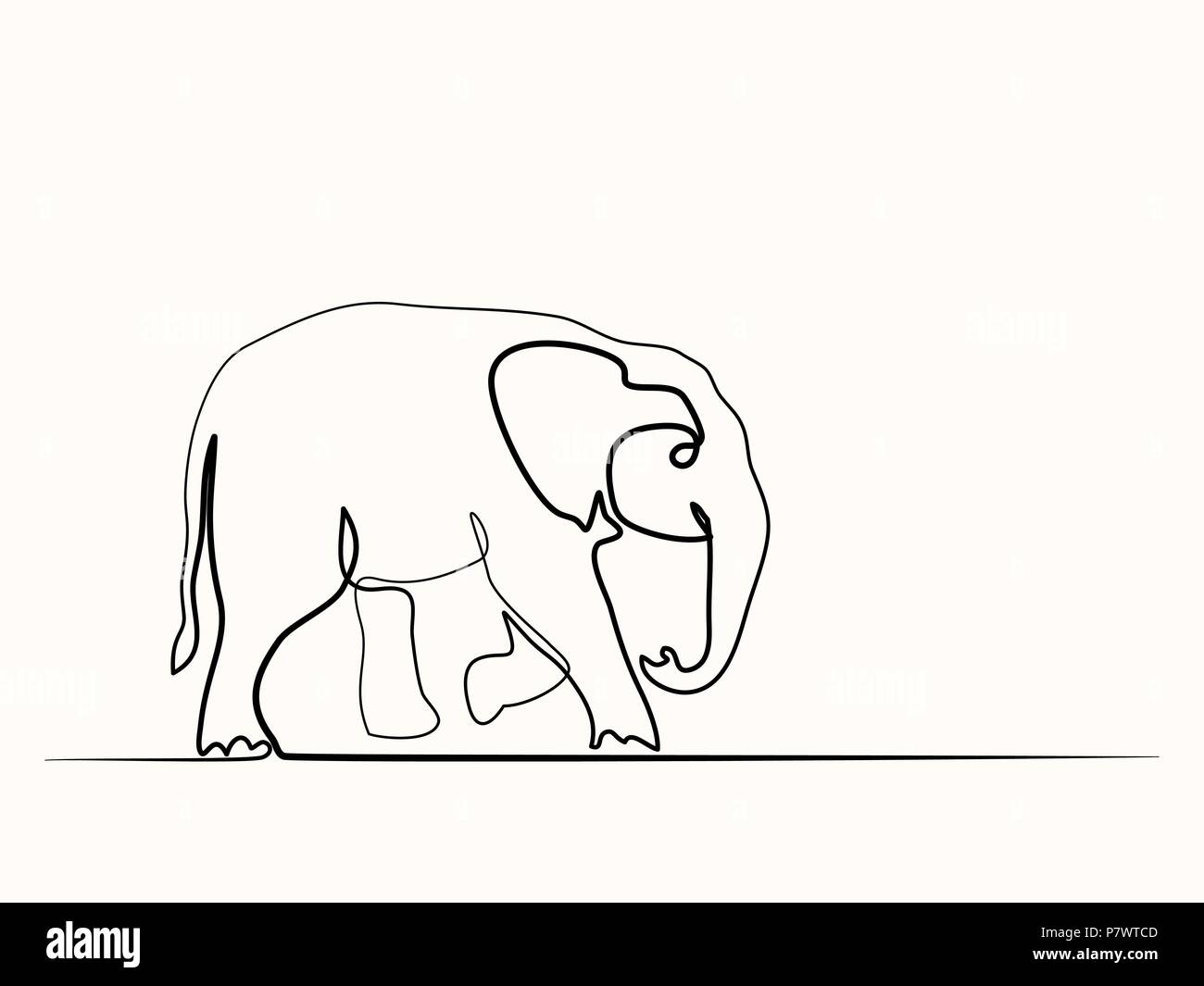Bébé éléphant Symbole marche Illustration de Vecteur