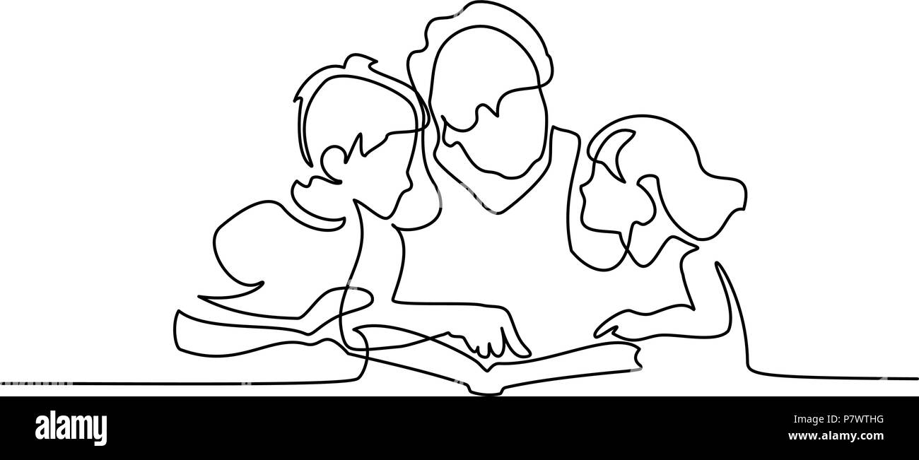 Lecture avec petits-enfants grand-mère Illustration de Vecteur