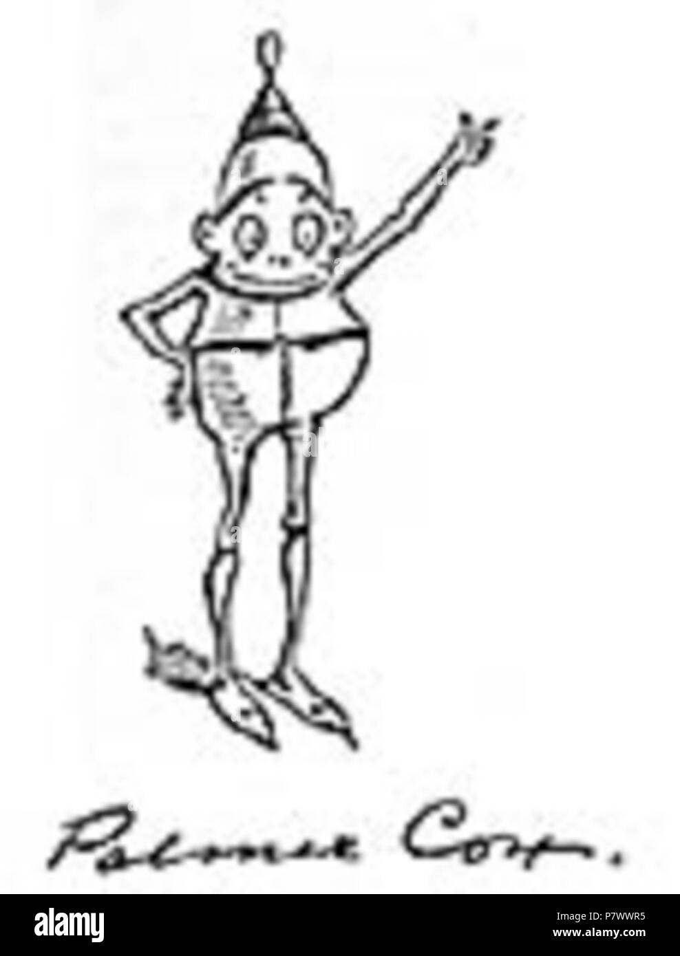 Brownie dessiné et signé par Palmer Cox, http://freemasonry.bcy.ca/brownies/sayingslxiii.html . 99 Cox Brownie Banque D'Images
